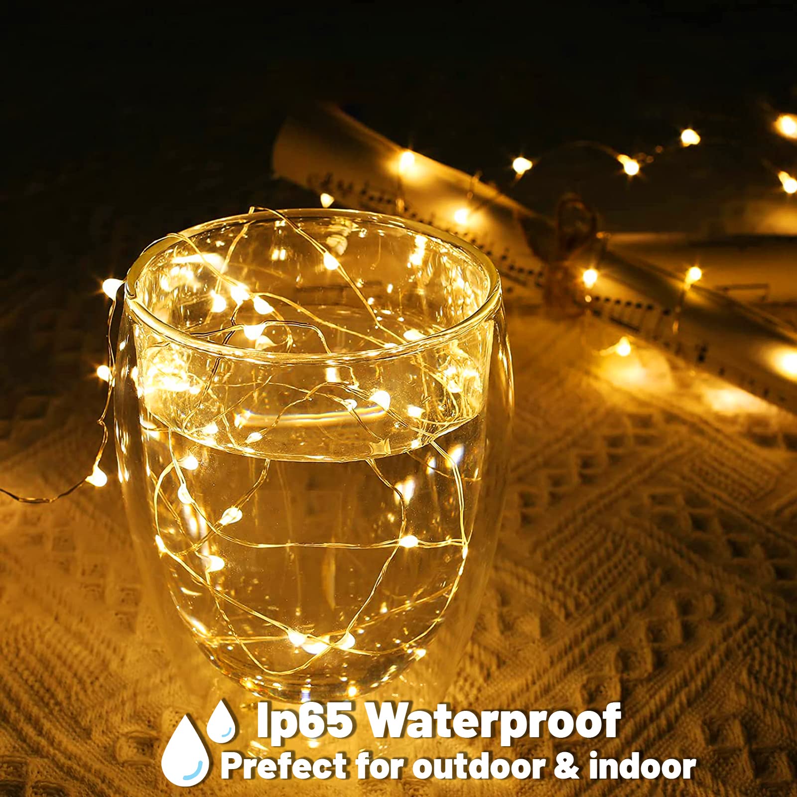 24 Pack Fairy Lights Battery Operated String Lights 7 Feet 20 Led Waterproof Christmas Lights Silver Wire Firefly Starry Moon Lights For Bedroom Diy Party Wedding Patio Christmas