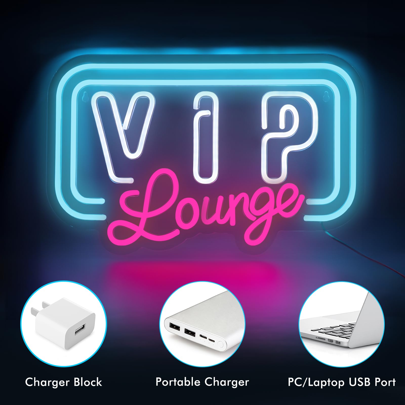 VIP Lounge Neon Sign Light - Karaoke Bar Restaurant Pub Cafe Salons Game Room Man Cave, Cool Wall Decor for Home Bedroom, Gift I