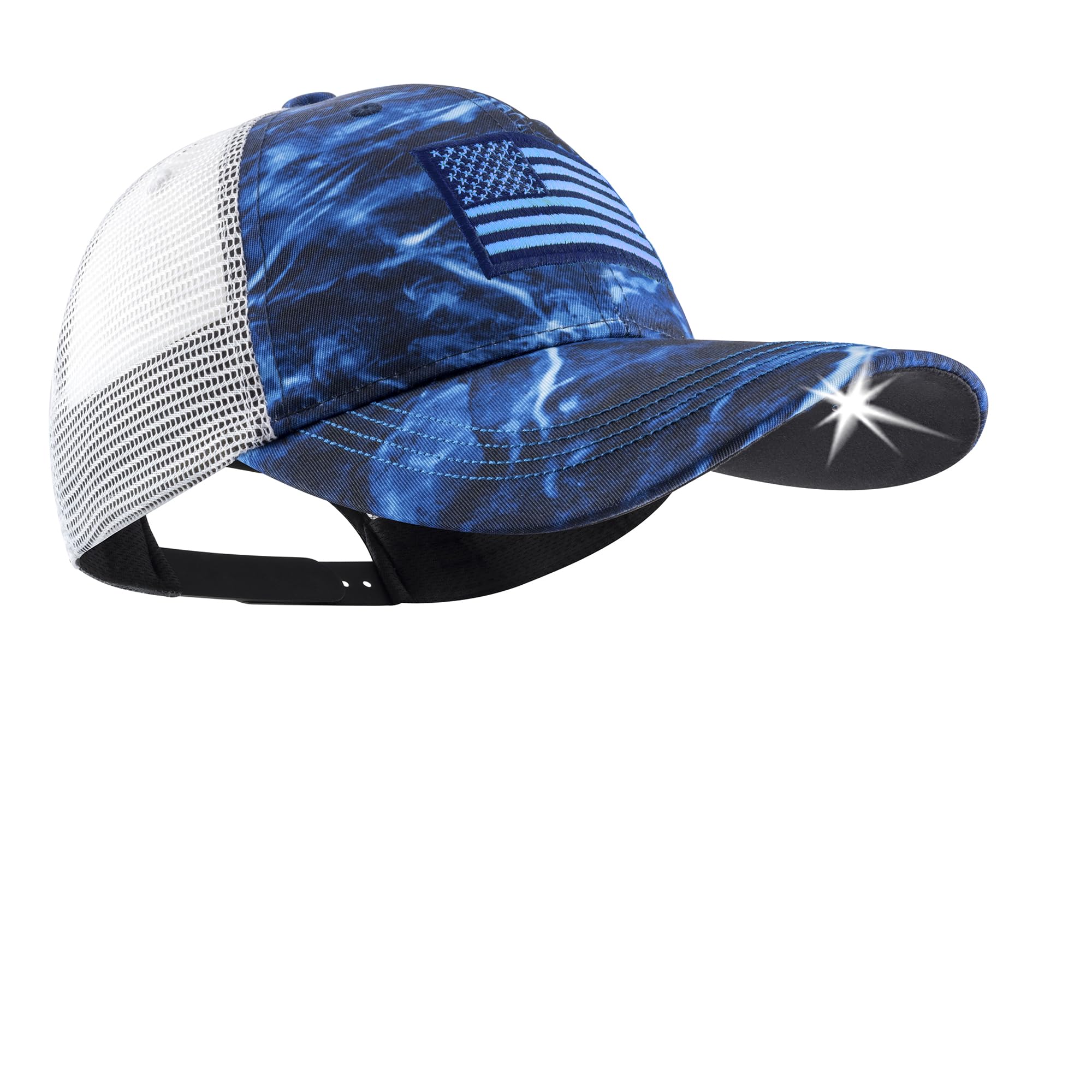 LED Hat Light - POWERCAP Baseball Cap with Light Built in - LED Cap Visor Light with Bright Headlight and IPX4 Rating. Mossy Oak