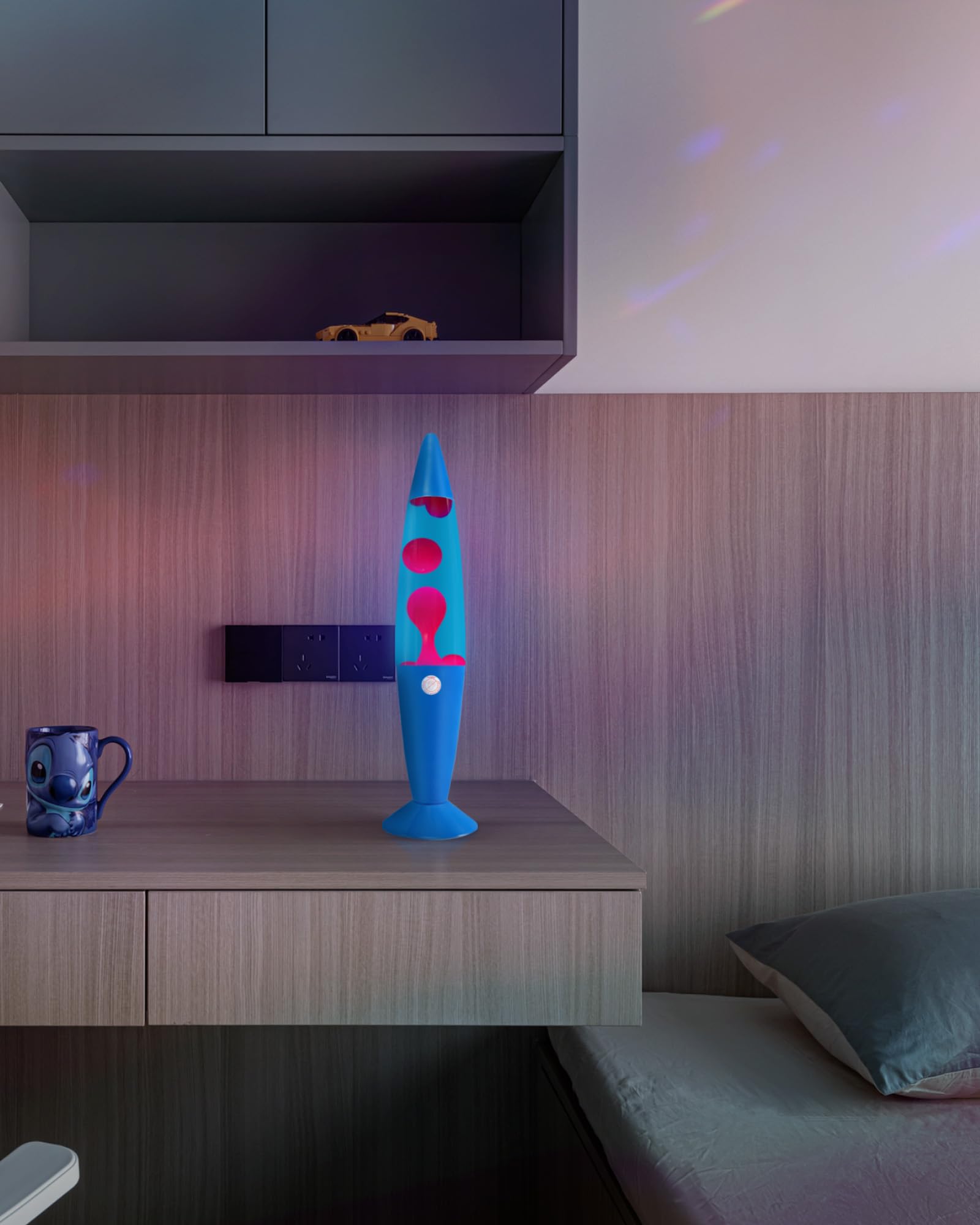 Vanful Liquid Motion Lamp Large Adored by Adults and Kids for Years, Motion Lamp with Pink Wax in Blue Water for Boys Girls Bedr