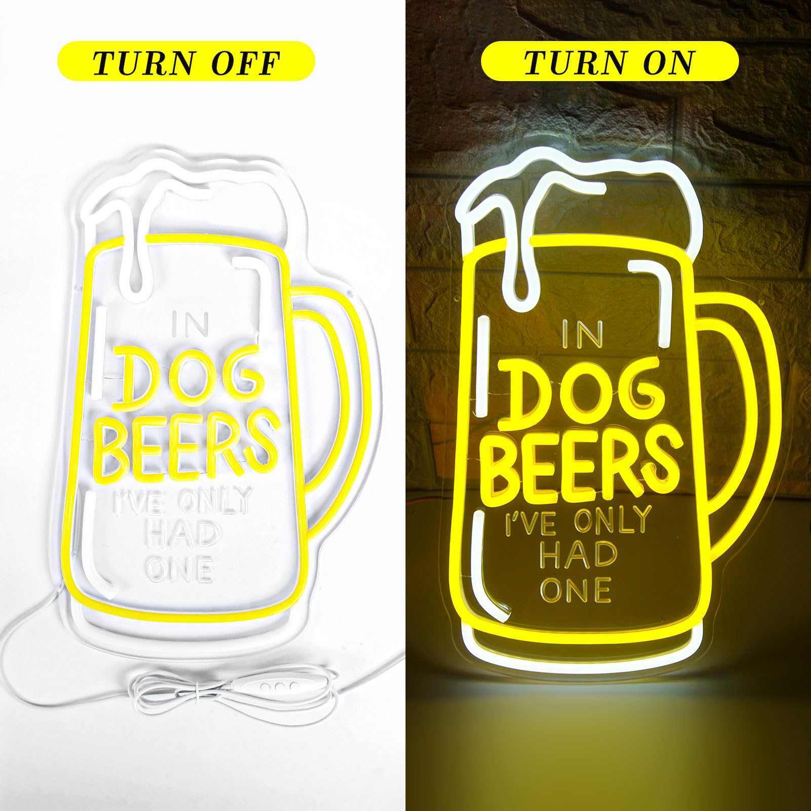 Dog malt-inspired Neon Sign For Wall Decor Dimmable malt-inspired Signs Bar Led For Man Cave Light Up Sign For Bedroom Home Shop Pub Bistro Party Restaurant Game Room Decor Christmas Gifts