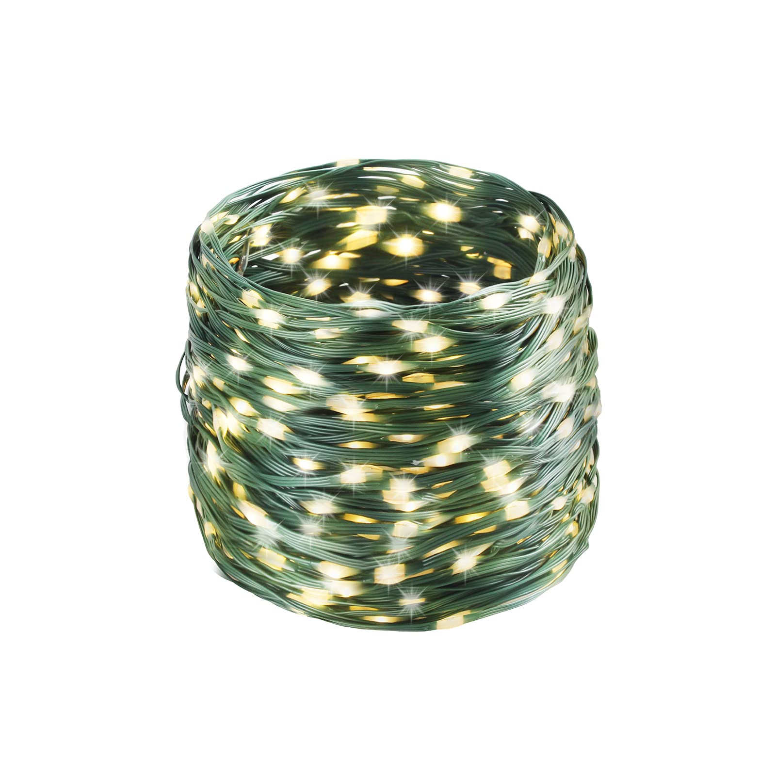 Tcamp 164FT 500 LED Christmas Lights, 8 Modes, Timer Function, Green Wire, Warm White