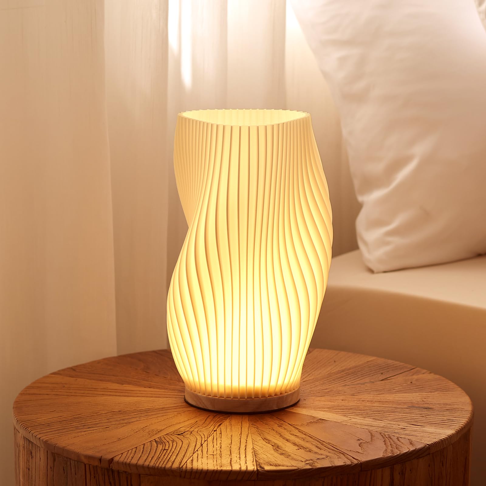 Dawnwake Table Lamp Bedside Lamps for Bedroom, Small Night Stands Desk Lamp, Mood Warm Cozy Lighting, Vintage Boho Cool Mid Cent