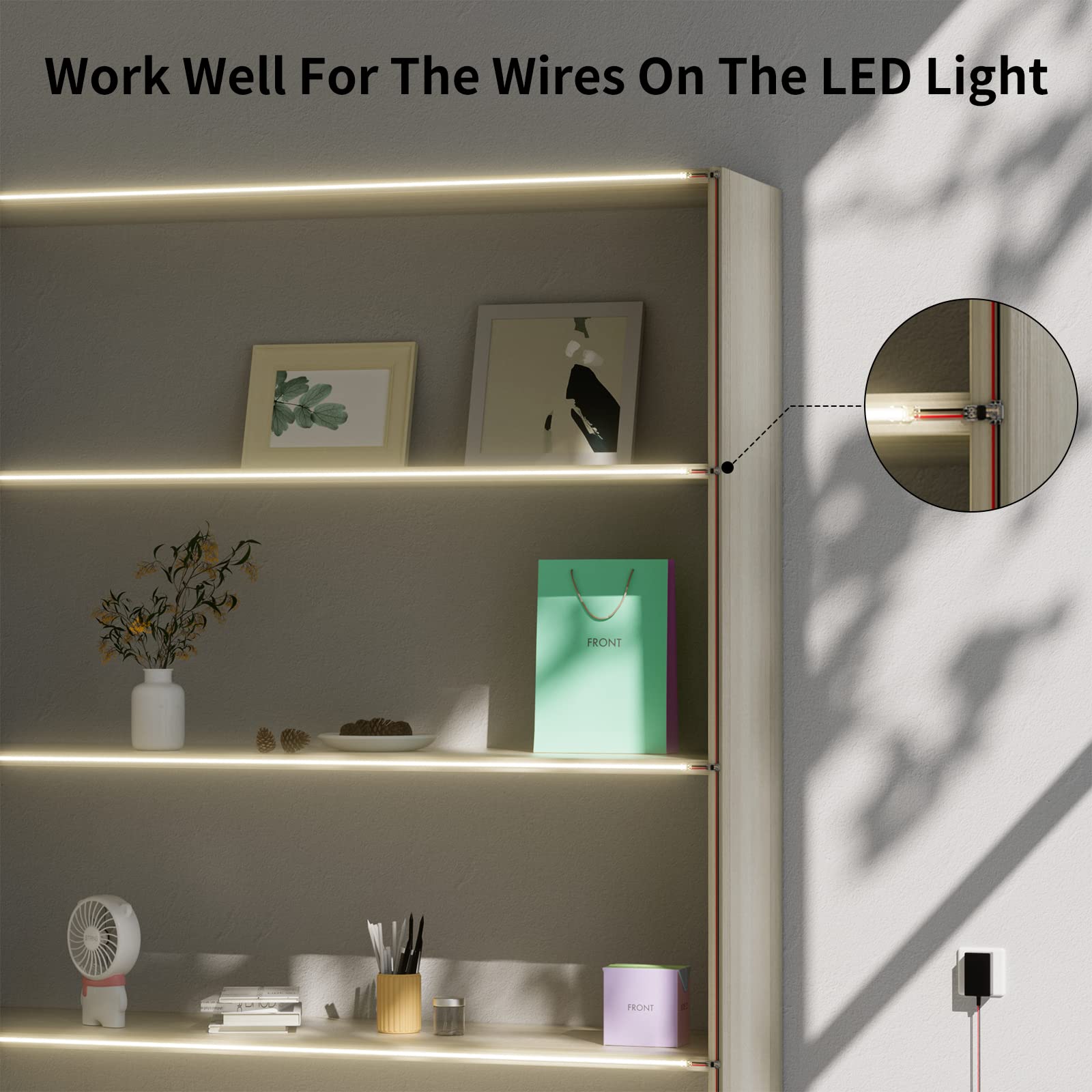 Pautix 10 Pcs Wire Connectors,2 Pin 2 Way Low Voltage Universal Compact Wire T Tap Splitters Connectors,18-22Awg Electrical Wire