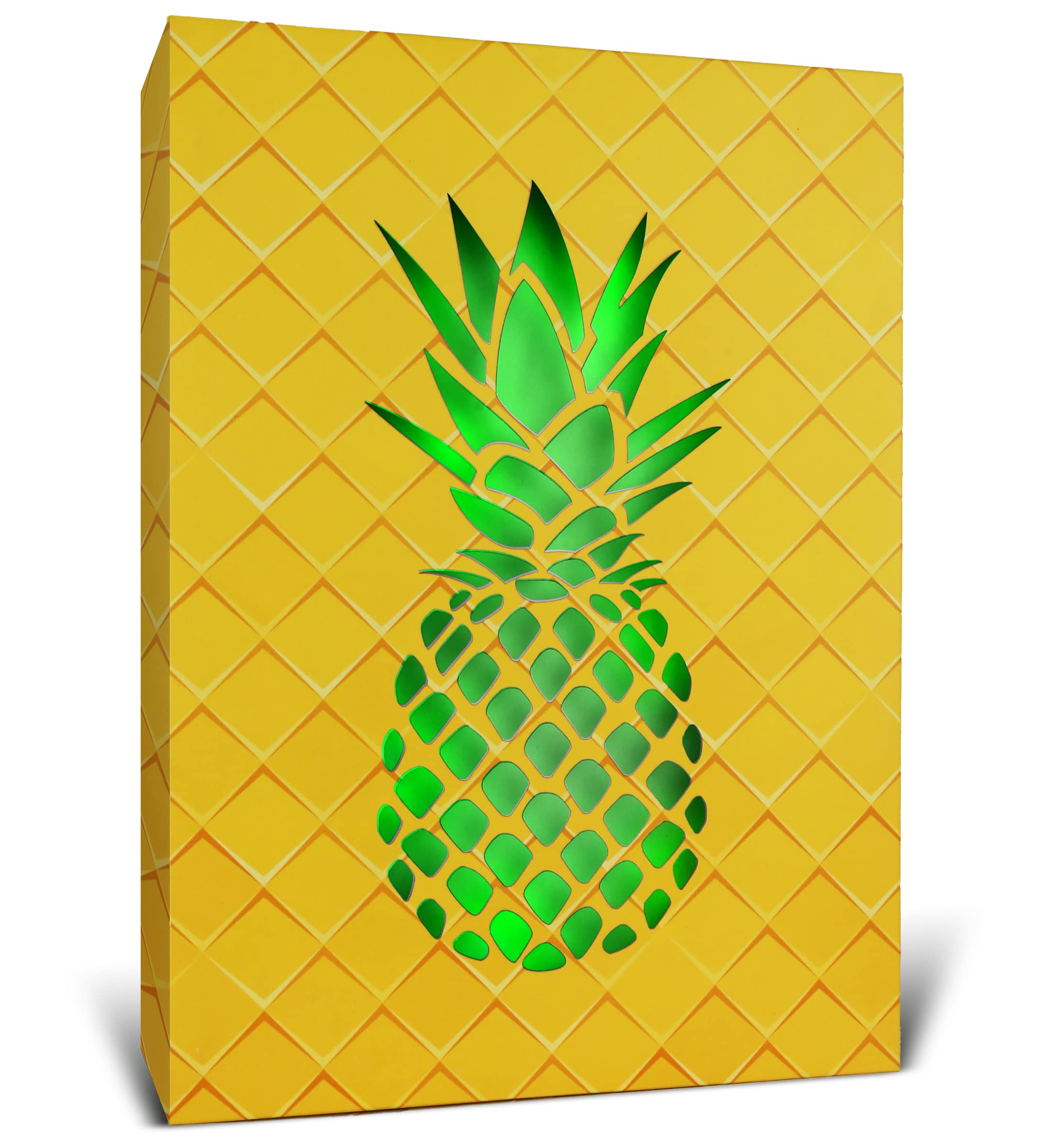 Cota Global Pineapple Led Wall Art - Color Changing Nightlight For Bedroom & Living Room, 16X12 Inch