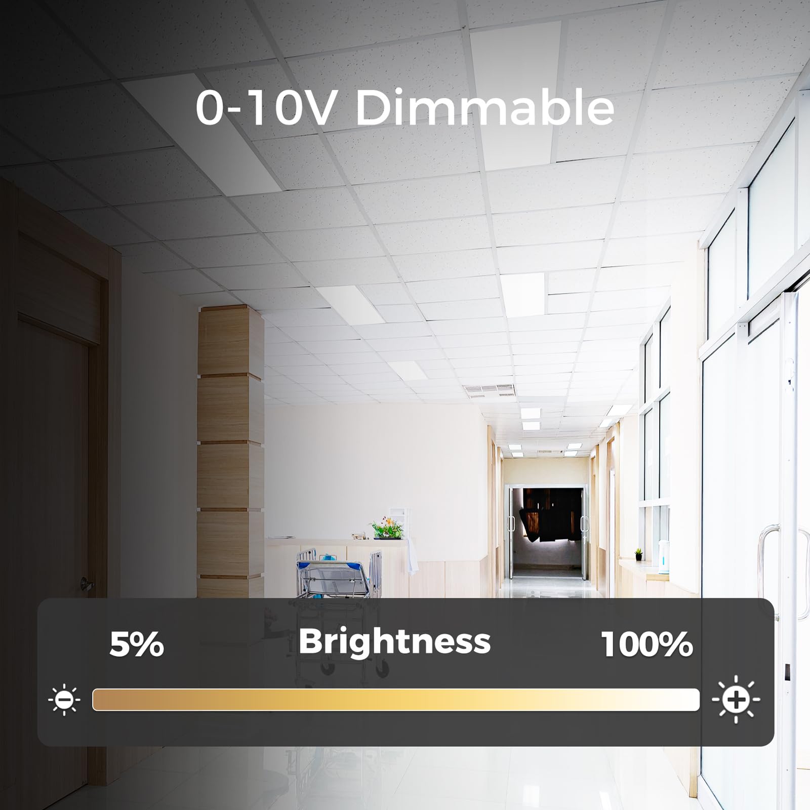 Comiled 4 Pack 1X4 Led Flat Panel Light For Drop Ceiling, 0-10V Dimmable, 20/30/40W Selectable, 3000K/4000K/5000K Switchable, 12