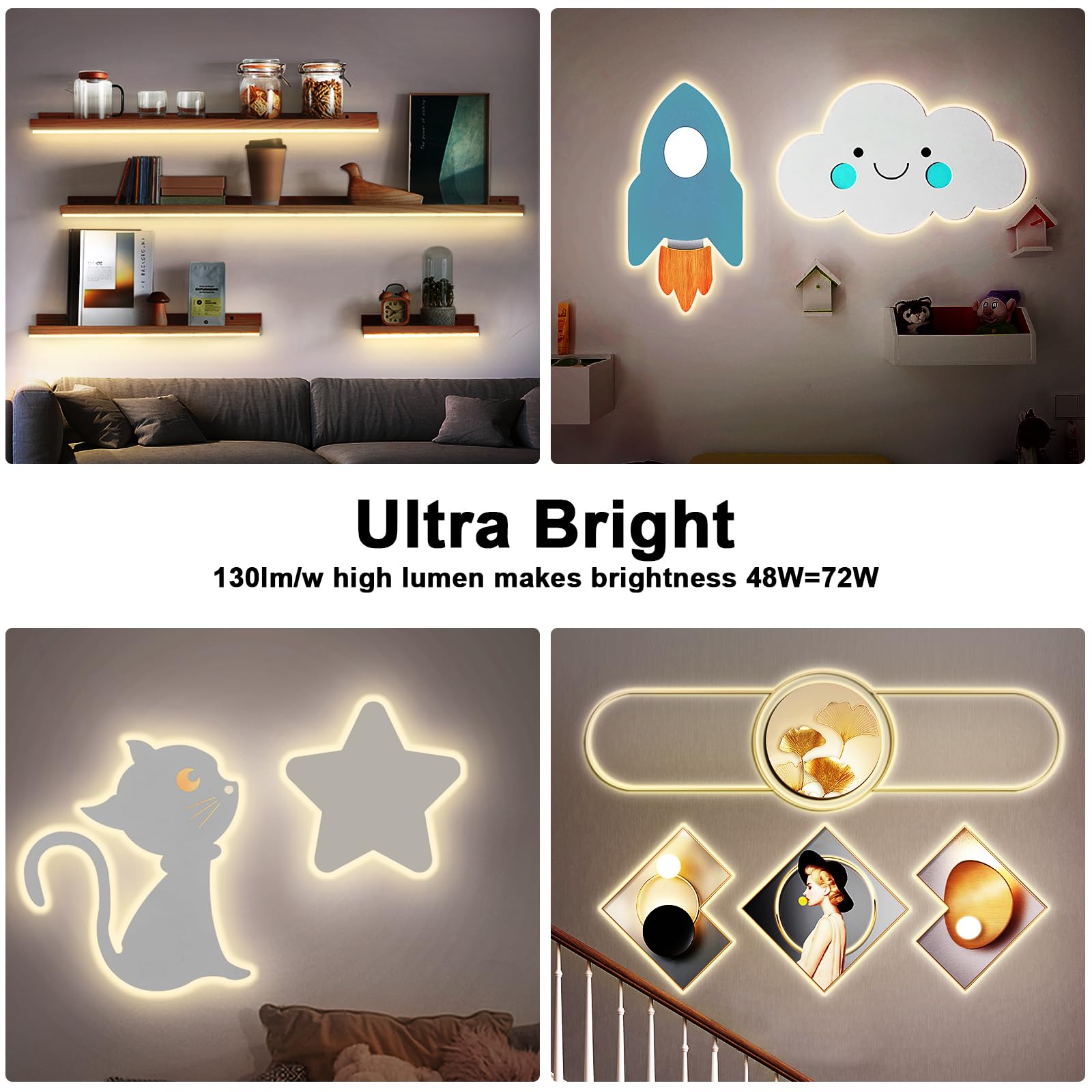 Tatazone COB LED Strip Lights 32.8ft, 3000K Warm White, Dimmable, RF Remote, Flexible Indoor Adhesive Lighting for Home Decor