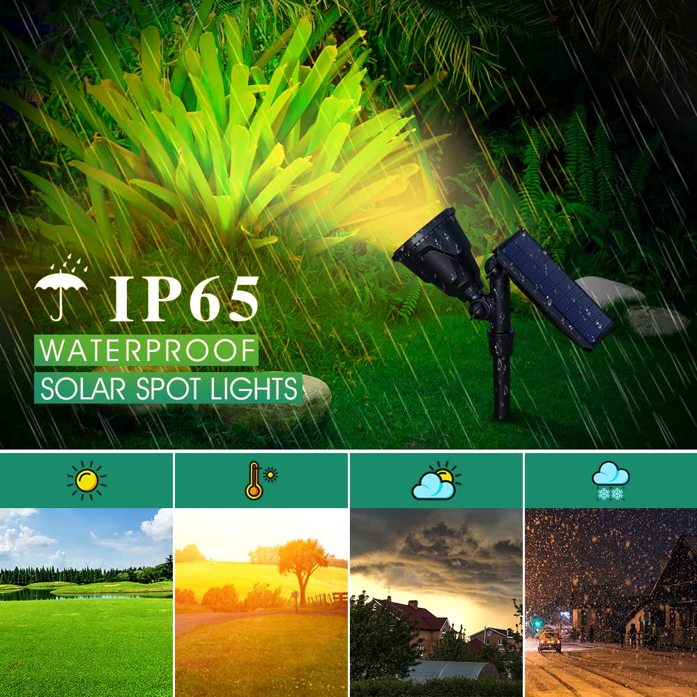 OSORD Solar Spot Lights, 18 LED Color Changing, Waterproof, 2 Pack, Multicolor, Ideal for Garden, Yard, and Landscape