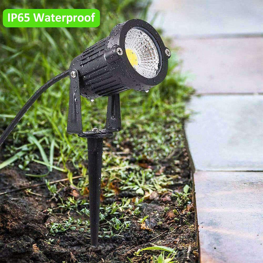 Romwish Landscape Spotlights, 5W IP65 Waterproof, 3000K Warm White, Aluminum, 6 Pack, Model cob-landscape-120v-6