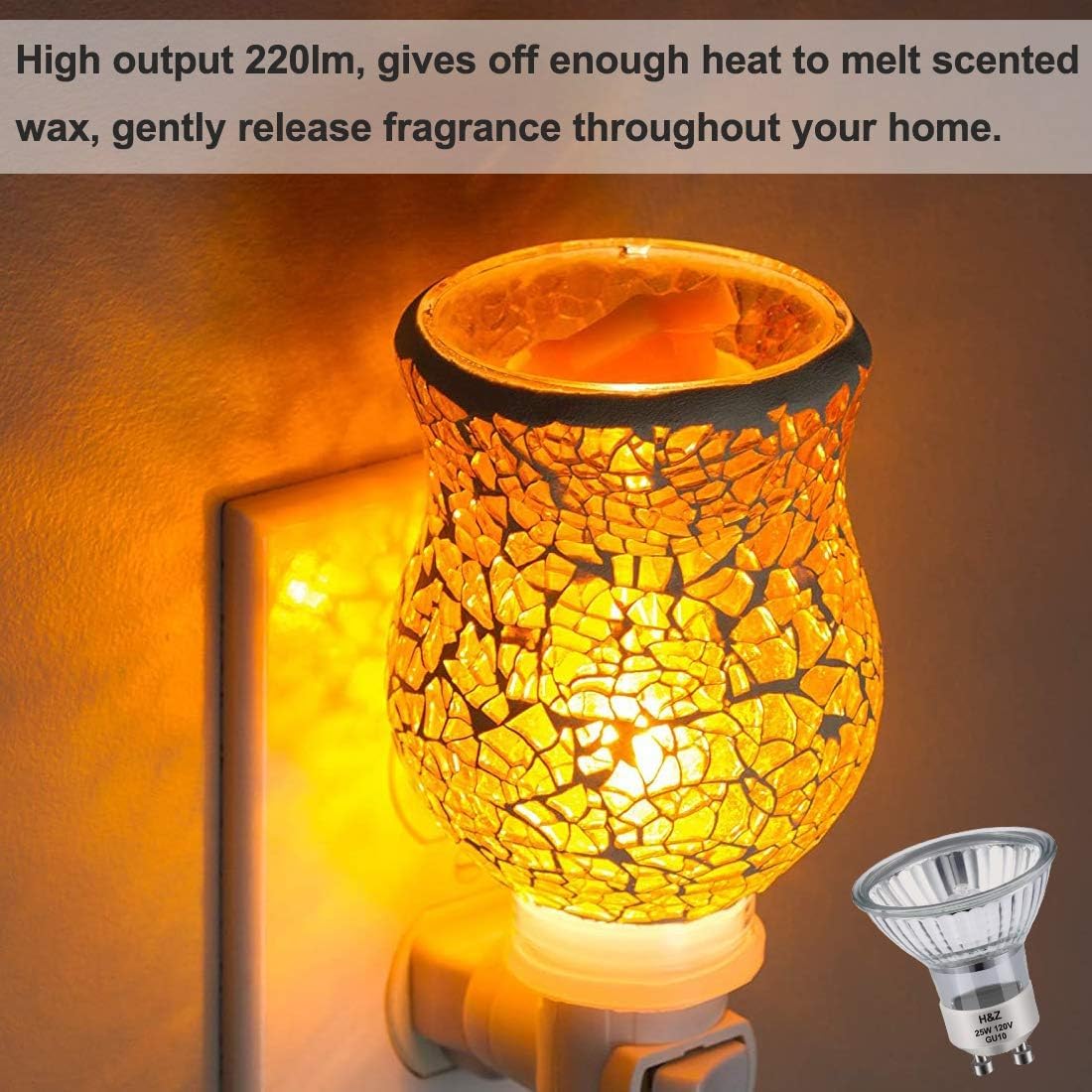 Rnyloas GU10 25W Halogen Light Bulbs - 6pcs Clear Glass Dimmable Candle Warmer Bulbs, MR16 Base for Track Lighting