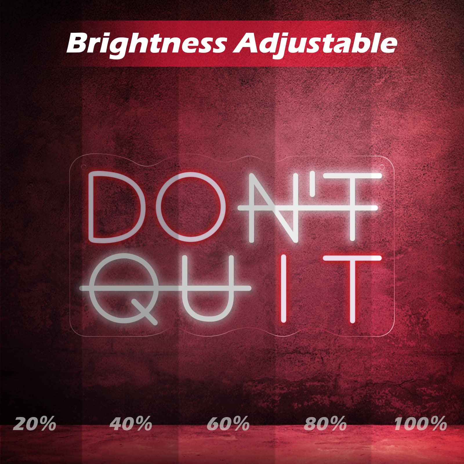 Yikbik Don'T Quit Neon Sign For Wall Decor, Do It Neon Lights Party Decorations, Usb Powered Switch Led Neon Lights Adjustable F