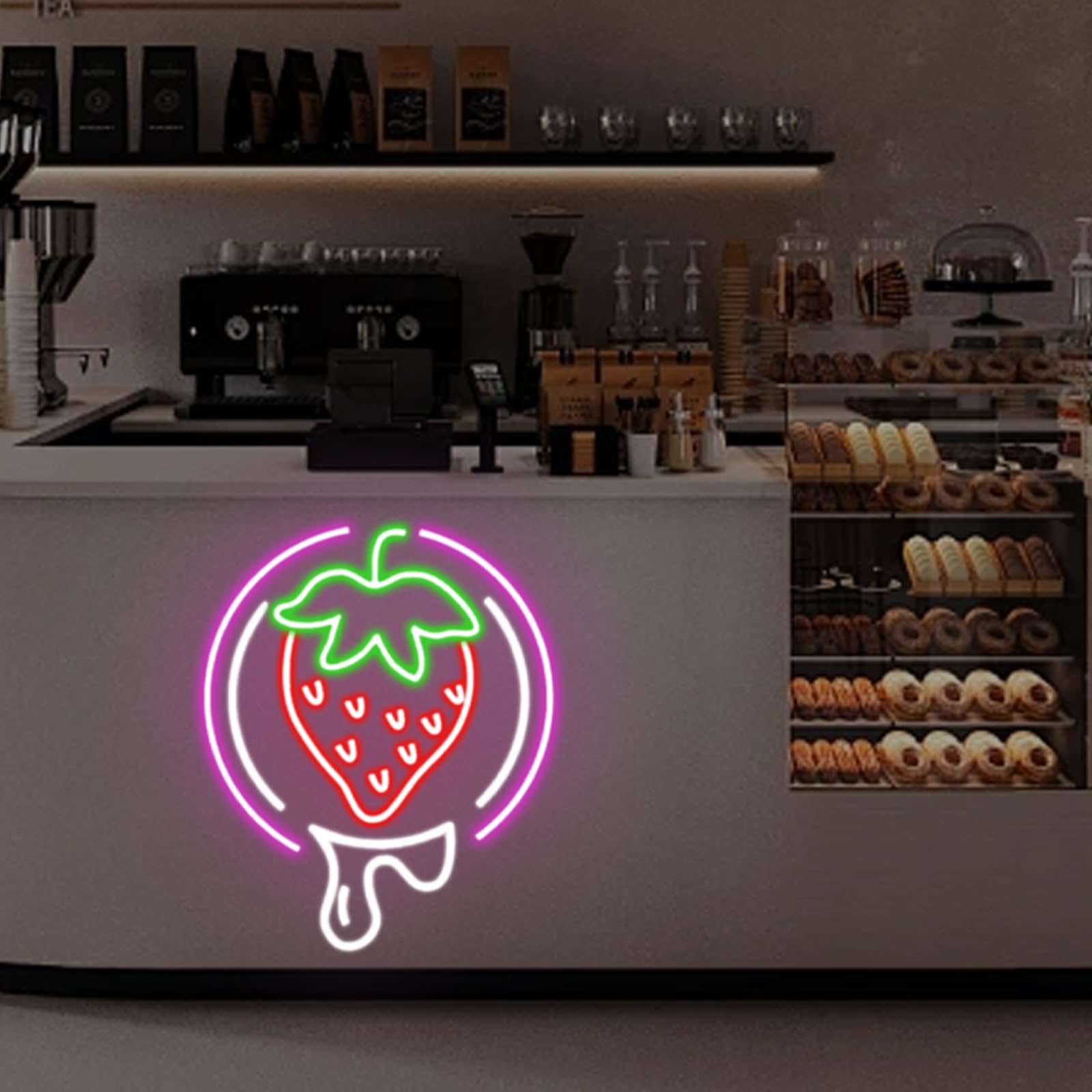 Strawberry Neon Sign Fruit Neon Light Usb Dimmable Neon Restaurant Bar Club Home Wall Decor Gift  Strawberry Lover  Drink Led Light For Wall Decor  Party  Christmas  Wedding  Kawaii Art