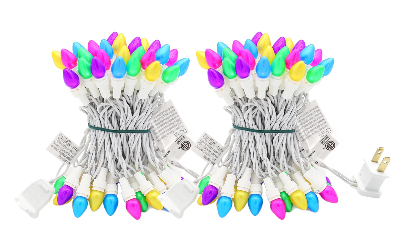 GlowVibe Easter Lights 2 Pack Total 27FT 100 LED Multi Color White Wire Glass Mini Egg-Shaped String Lights Plug in for for Indoor Outdoor Spring Patio Party Yard Garden Bedroom Tree Decor