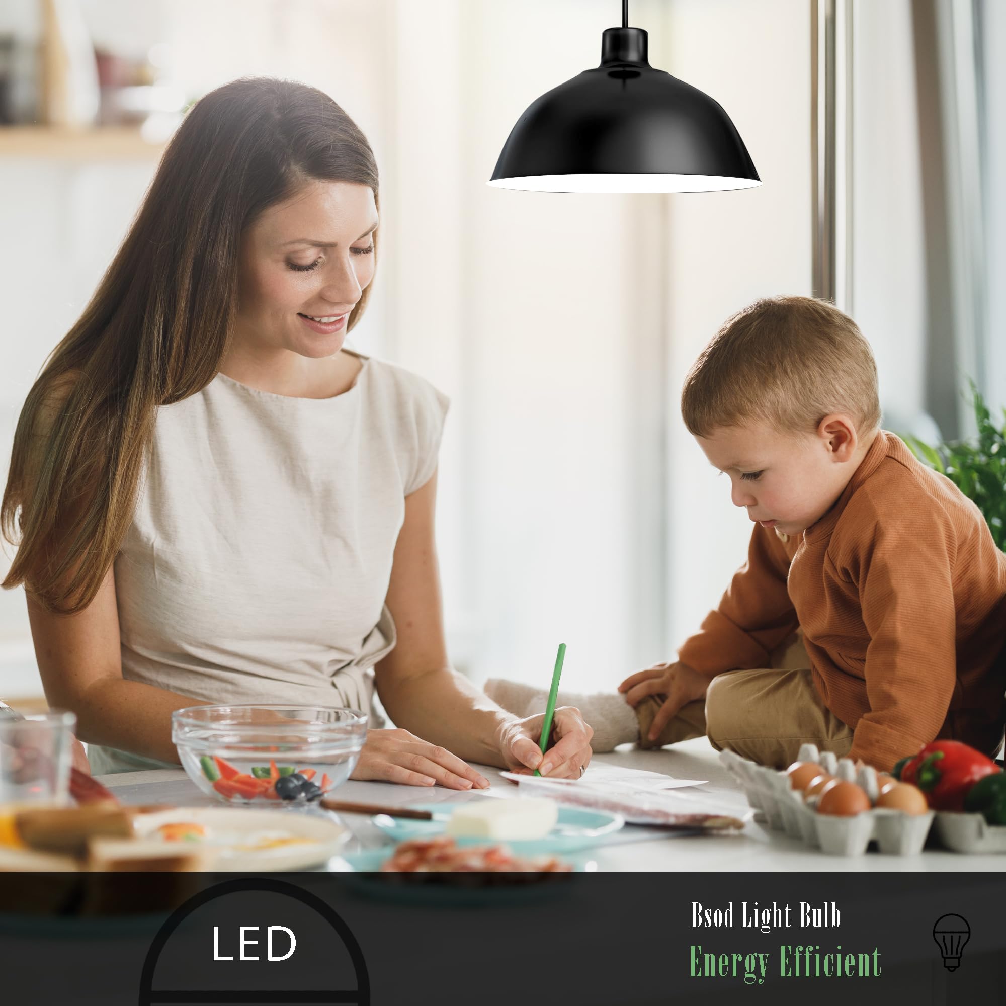 BSOD Rechargeable LED Light Bulbs - USB Powered, Warm Light, Emergency Dimmable, 2 Pack, E26, Plastic