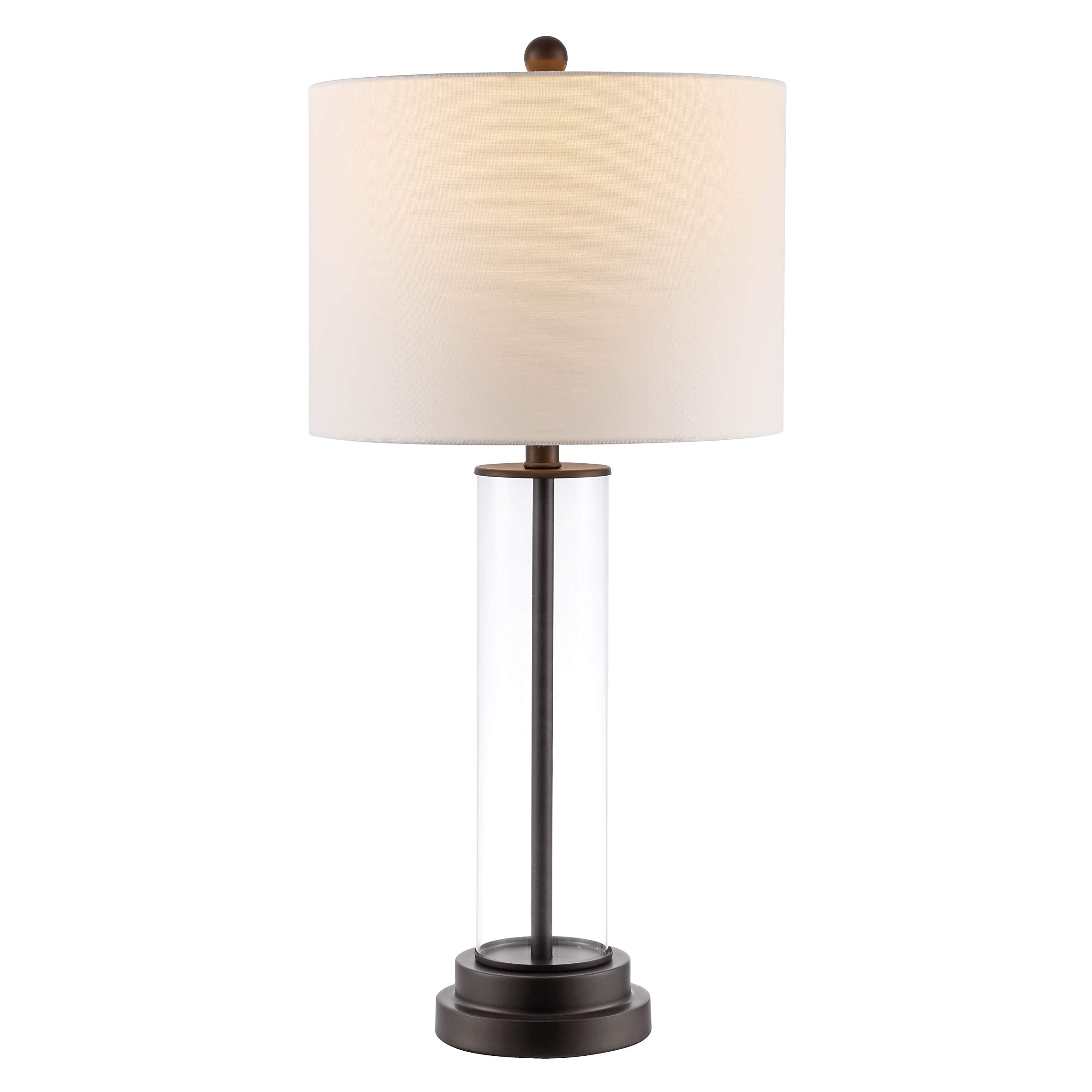 SAFAVIEH Lighting Collection Cassian Modern Contemporary Farmhouse Clear Glass 26-inch Bedroom Living Room Home Office Desk Nigh