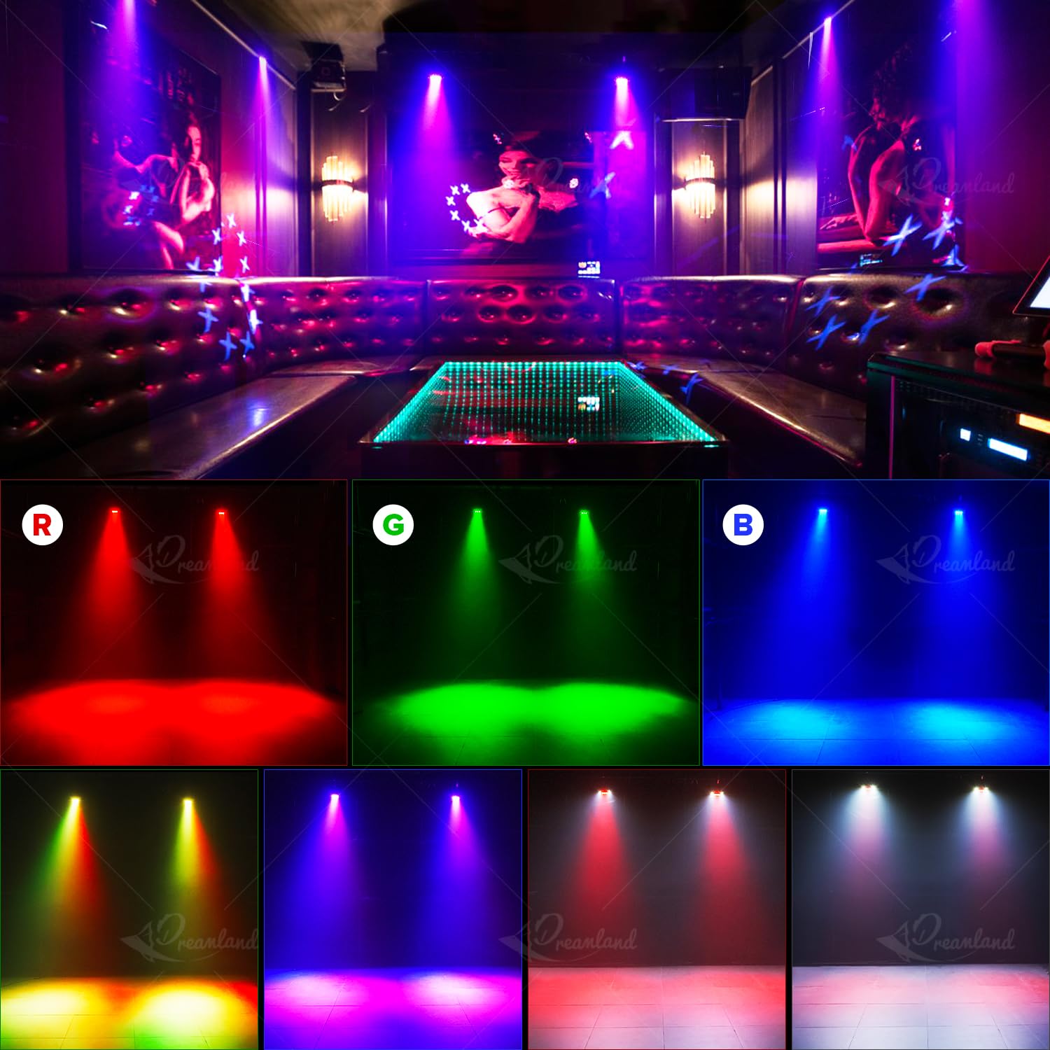 Dreamland Disco Light, Sound Activated DJ Light with Remote Control, Model BL-01, 5 in 1 Strobe for Parties and KTV
