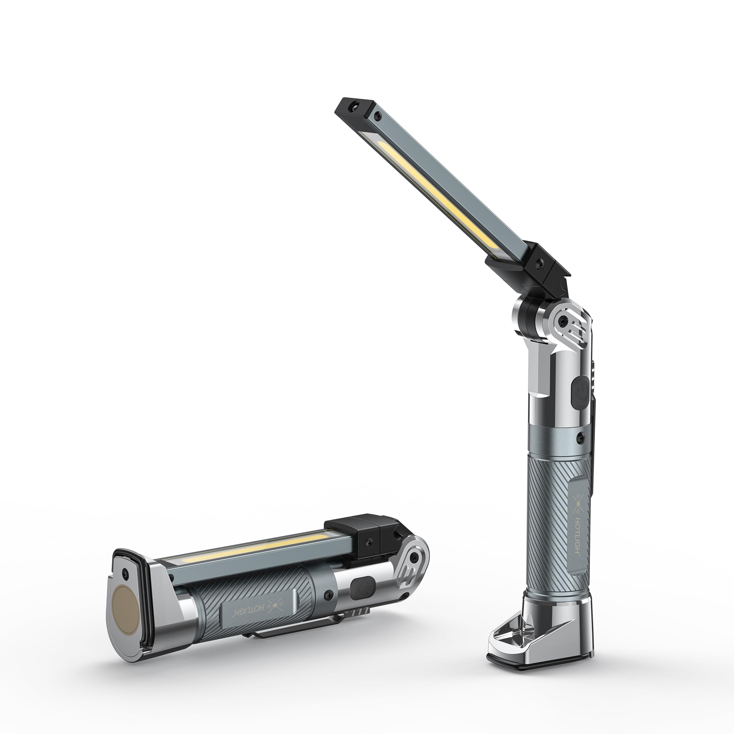 Hotligh Magnetic Work Light - 4000Mah Rechargeable Work Light With Hook Design  1200 Lumens Mechanic Light  3 Lighting Modes Magnetic Flashlight For Repairing?Emergency