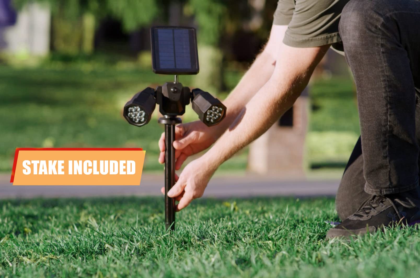 Bell+Howell Bionic Spotlight Duo Deluxe Solar Lights, Motion Sensor, Super Bright LEDs, 1 Pack Deluxe, Black, Model 8778