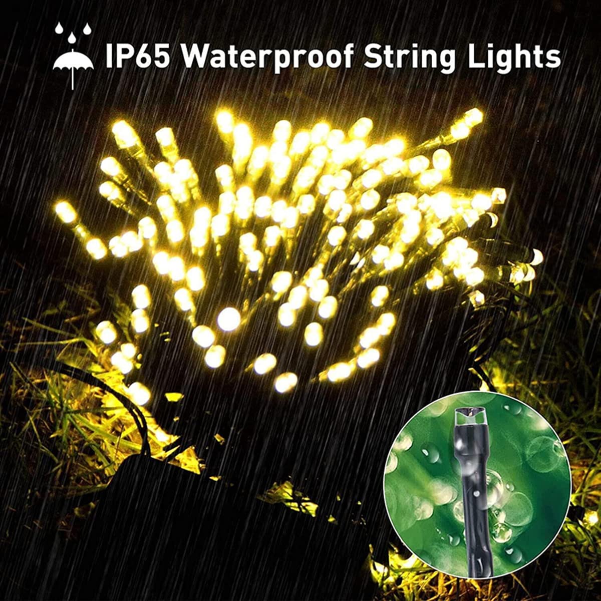 Lunaxinhuo 4Pack Solar String Lights For Outside, 400 Led Solar Christmas Lights Outdoor Waterproof With 8 Modes Solar Fairy Lights For Xmas Tree Party Wedding Garden Fence Decorations (Warm White)