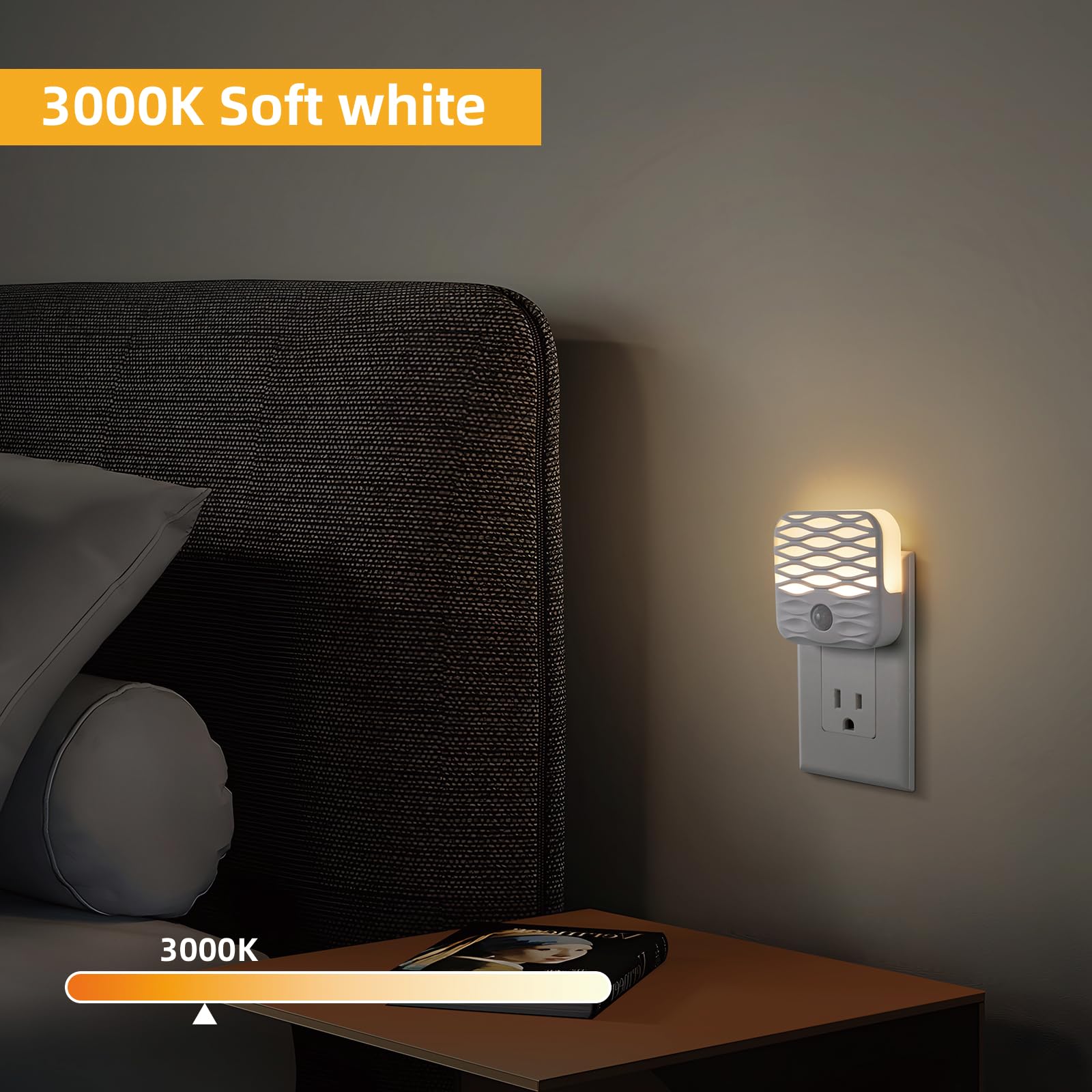 Dawnrise Night Lights Plug Into Wall,Motion Sensor Nightlights Indoor With 3000K/ 10Lm(3 Pack), Led Decorative Night Light For S