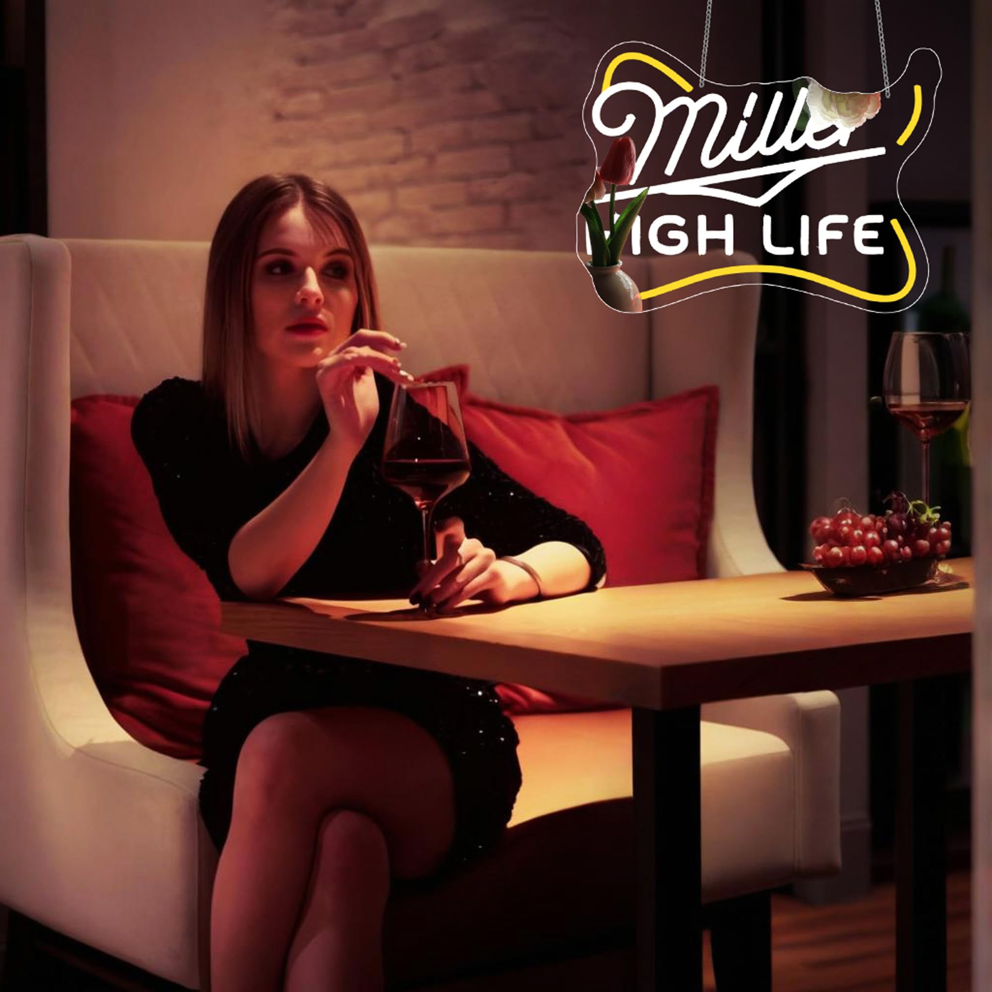 FPLL Neon Sign for Wall Decor - USB Powered White LED Light, Acrylic Material, Perfect for Parties and Man Cave