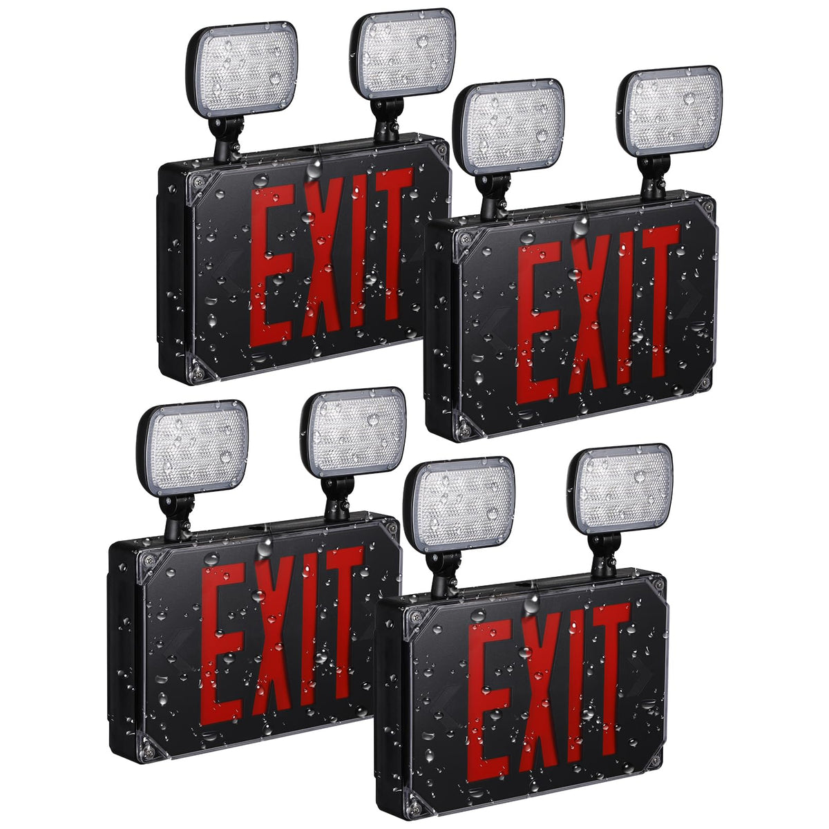 LEONLITE LED Exit Light Wet Location Exit Sign with Emergency Lights UL ...