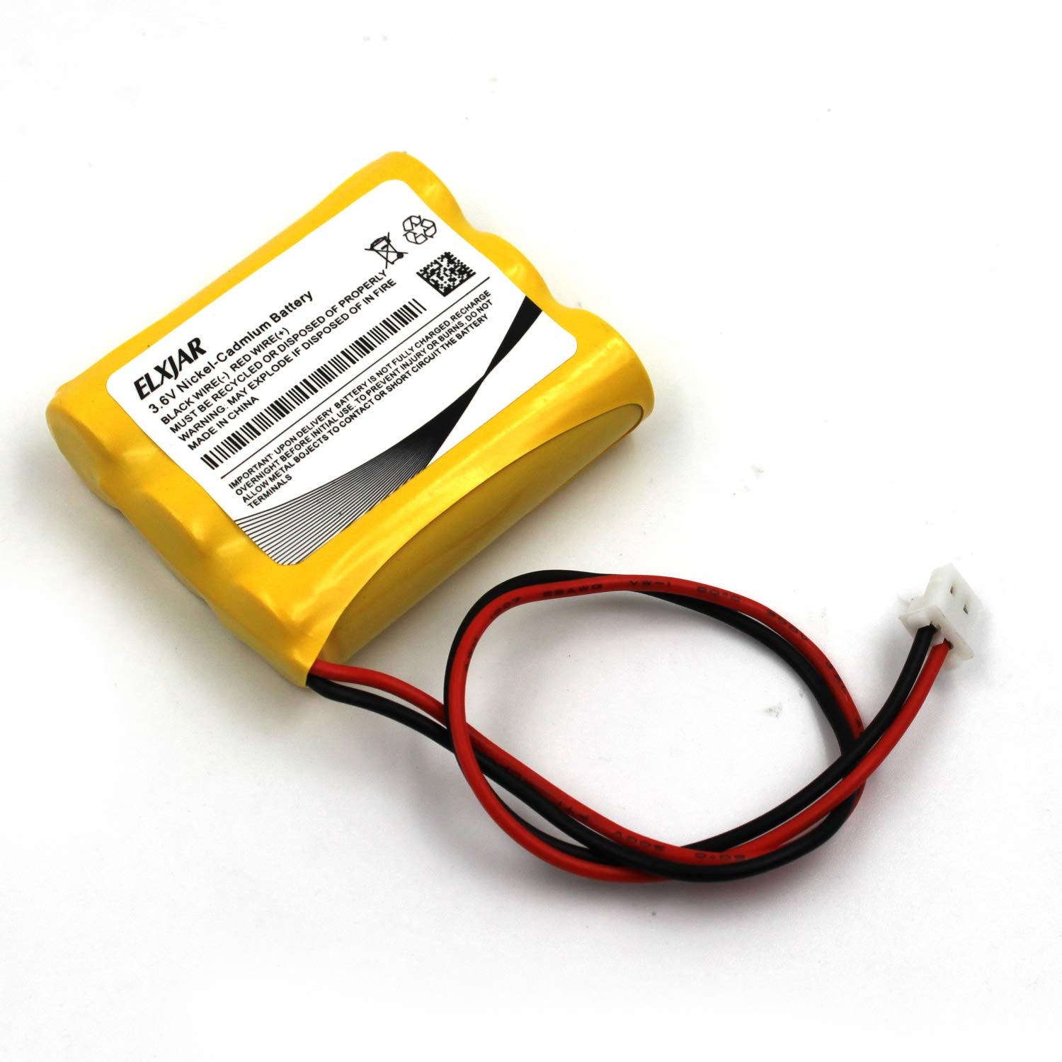 Elxjar (3-Pack) 3.6V 1000Mah Aa B15Cs03 Ni-Cd Battery Pack Replacement For Saft B15Cs03, Emergency And Exit Light White Connector Emergi-Lite C8, Osa022Sc