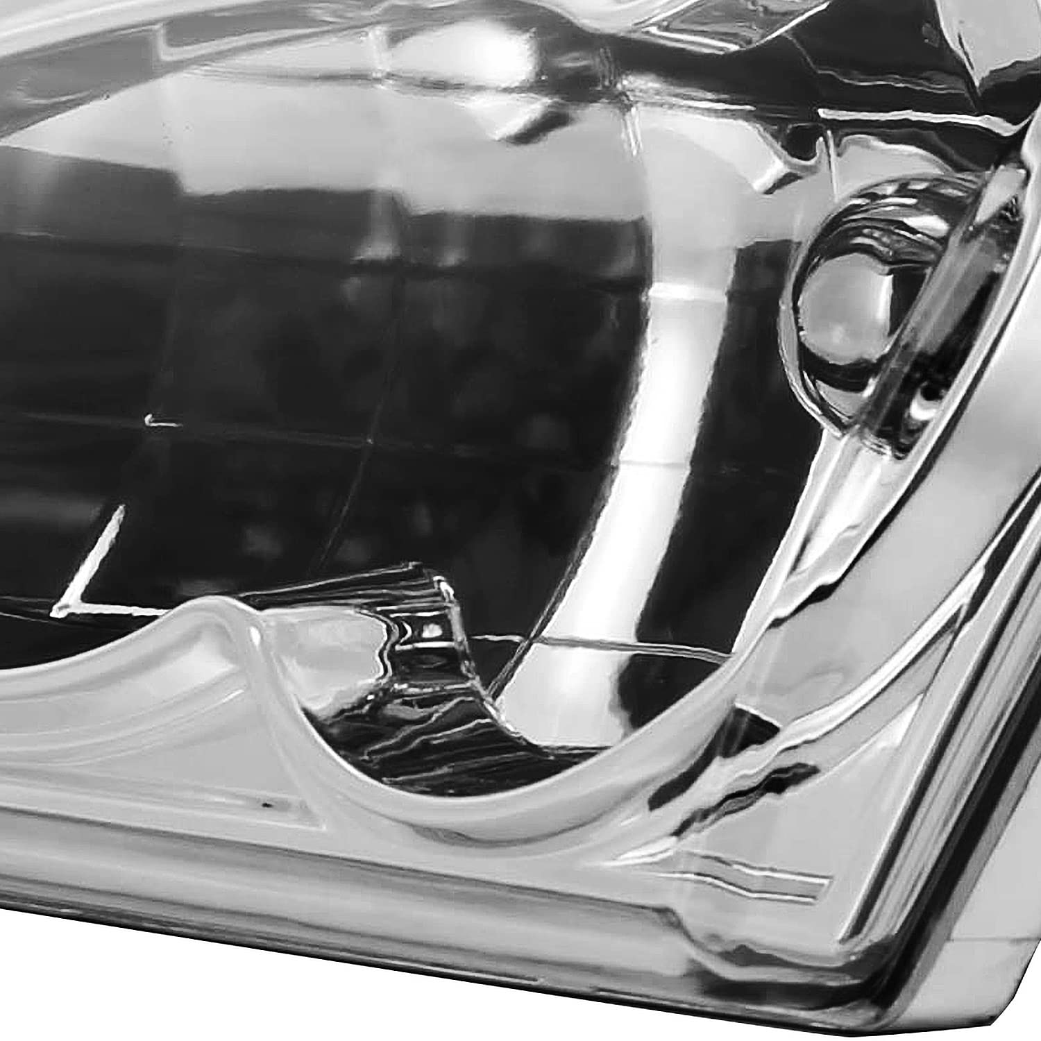 SPEC-D Tuning Euro Clear Diamond Headlights & Corner Lights for 1994-1998 Ford Mustang, Chrome, Left & Right Pair, Model 2LCLH-MST94-RS