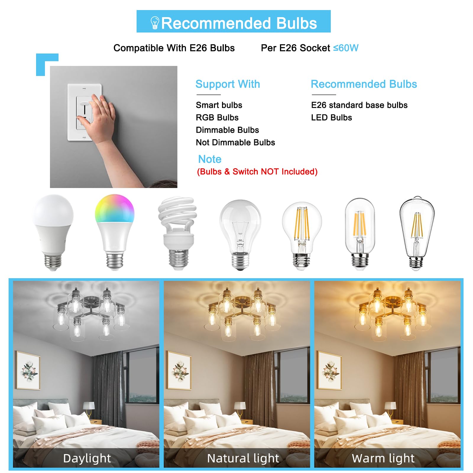 Yyt Light Fixtures For Dining Room 6-Light Semi Flush Mount Ceiling Light Fixtures Large Brushed Nickel Kitchen Lighting Fixture