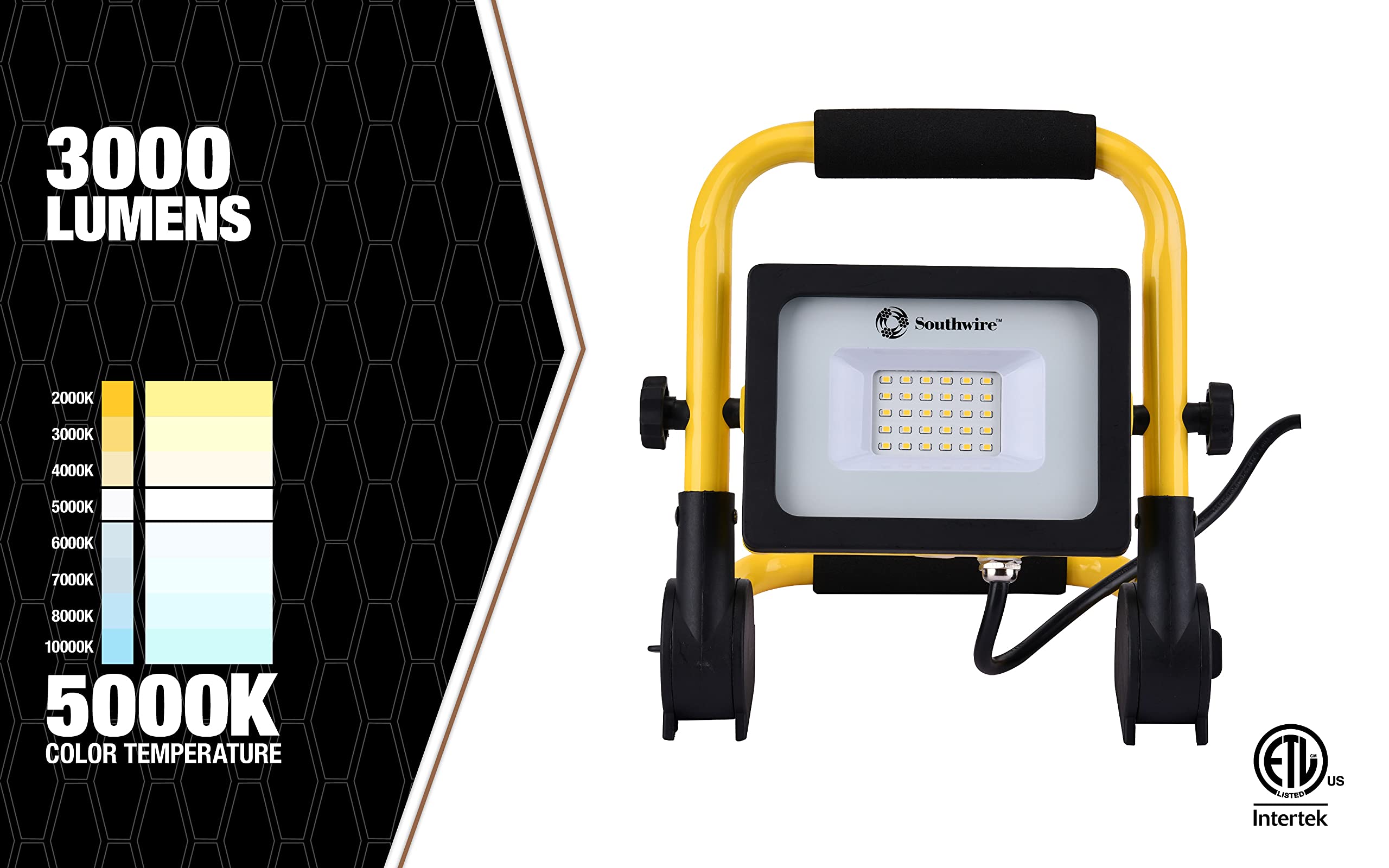 Southwire Csw3X1 Led Work Light, 3000, Yellow