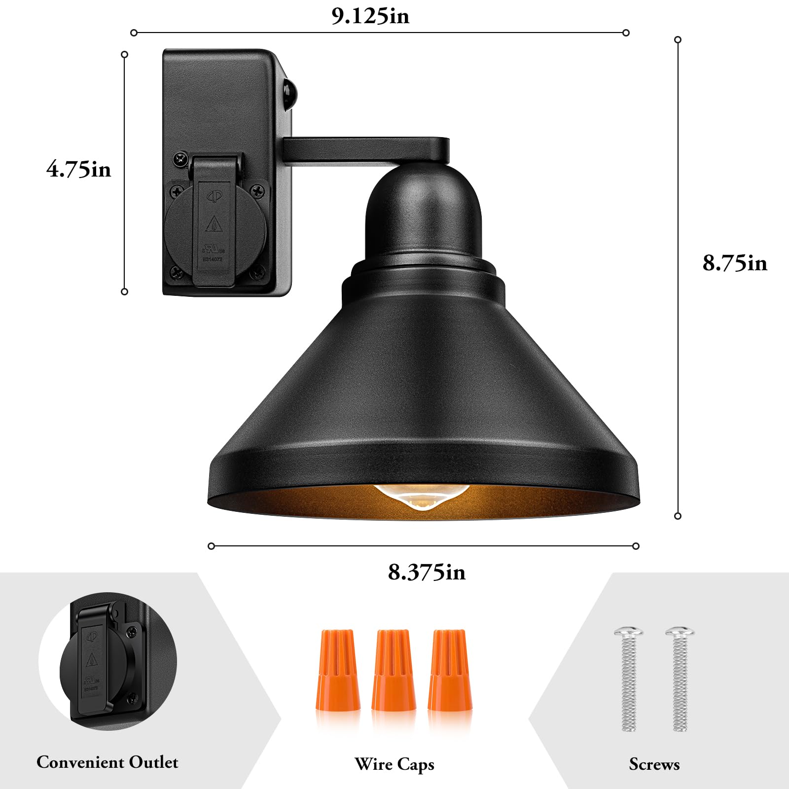 Brightever Motion Sensor Outdoor Wall Lights, Dusk To Dawn Porch Lights Outdoor Wall Sconces, Exterior Barn Lighting Fixtures Wi