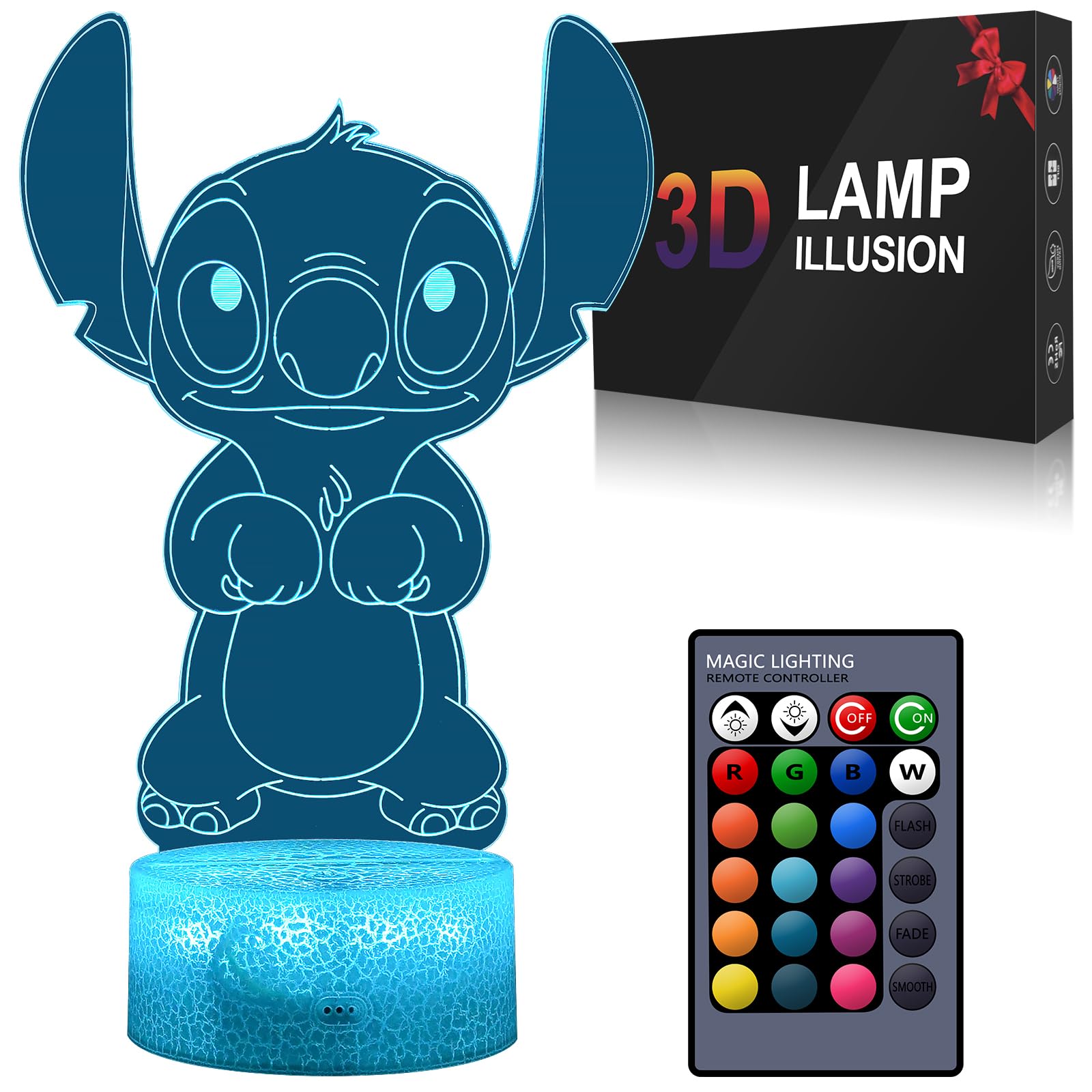 ZIXEAR Christmas Gifts for Girls, 3D Night Light Dimmable Lamp Room Decor Gifts for Bedroom Boys Girls for Kids 16 Colors Changi