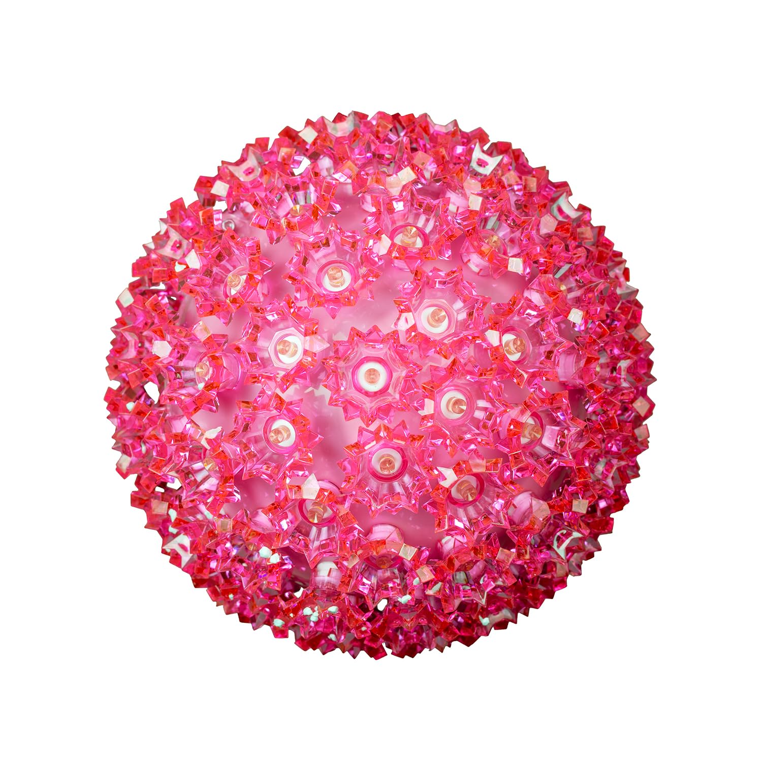 Novelty Lights Led Starlight Sphere 100-Light 7.5 Pink Outdoor Hanging Christmas Ball Lights, Commercial Grade Large Ball Christ