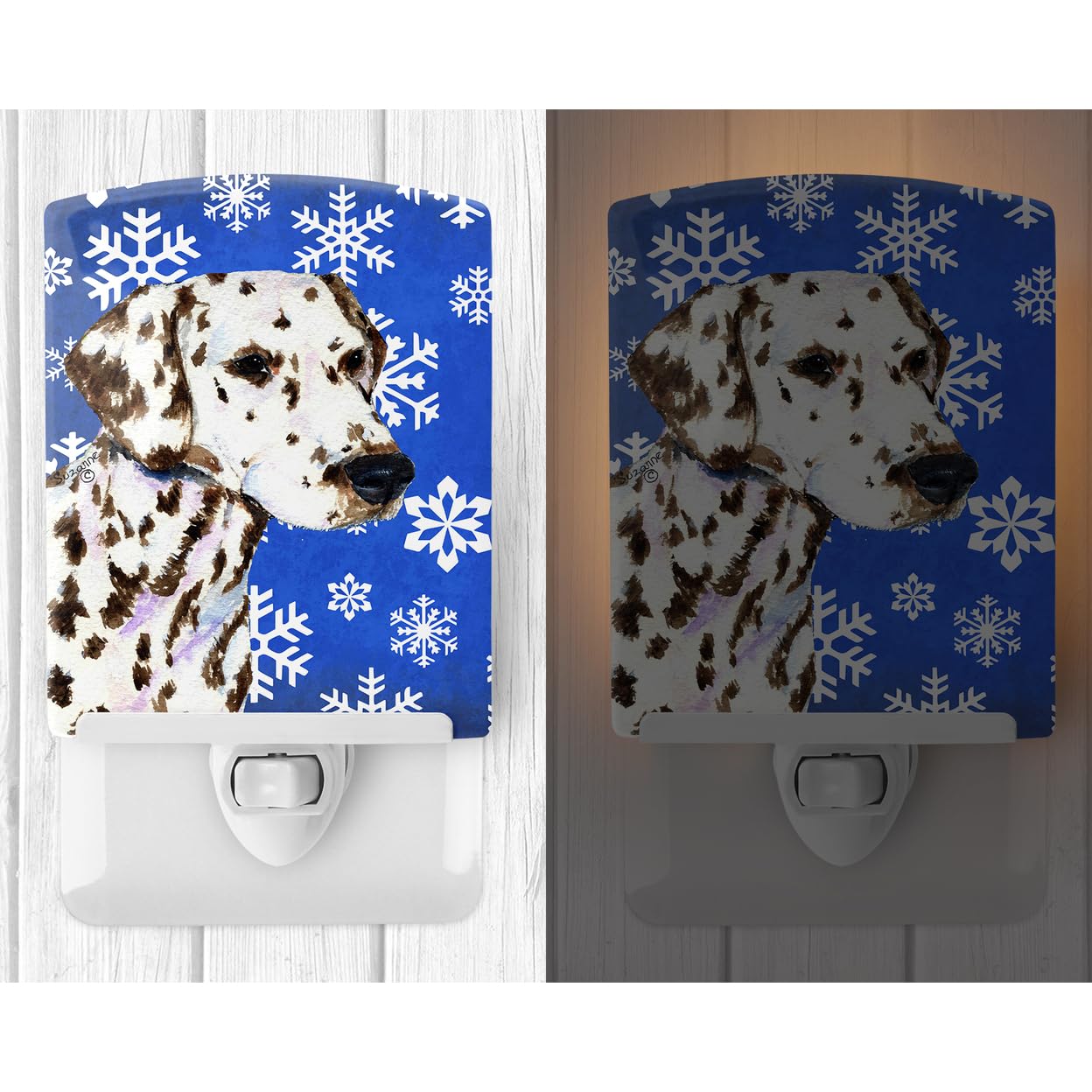 Carolines Treasures Night Light, Dalmatian Design, Ceramic, UL-Certified, 6x4x3in, Multicolor, Model SS4607CNL