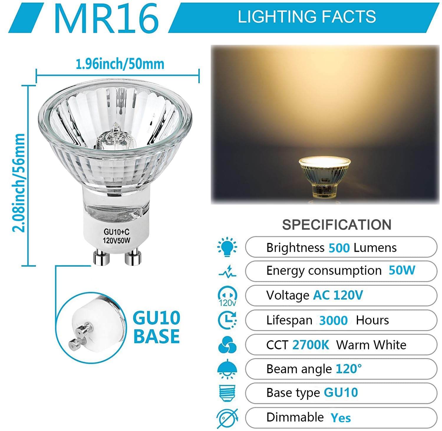 Halogen Bulb 25 Watt Np5 Replacement Bulbs For Candle Warmer,120V Gu10 Mr16 Jdr Halogen Bulb For Scent Wax Burner, Fragrance Mel
