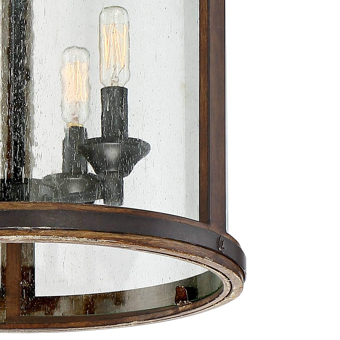 Franklin Iron Works 4-Light Pendant Chandelier, 16in Wide, Iron Gray, Metal & Glass, Model 7926-FR-4, Farmhouse Industrial Style