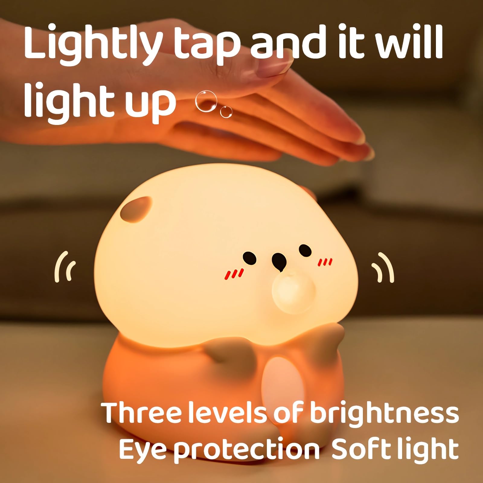 Gofuch Bubble Blowing Otter Night Light  3-Level Dimmable Usb Rechargeable Lamp With Timer  Soothing Animal Toy For Nursery Bedroom Dorm Decor  Gift For Boys Girls Teens mature-themeds