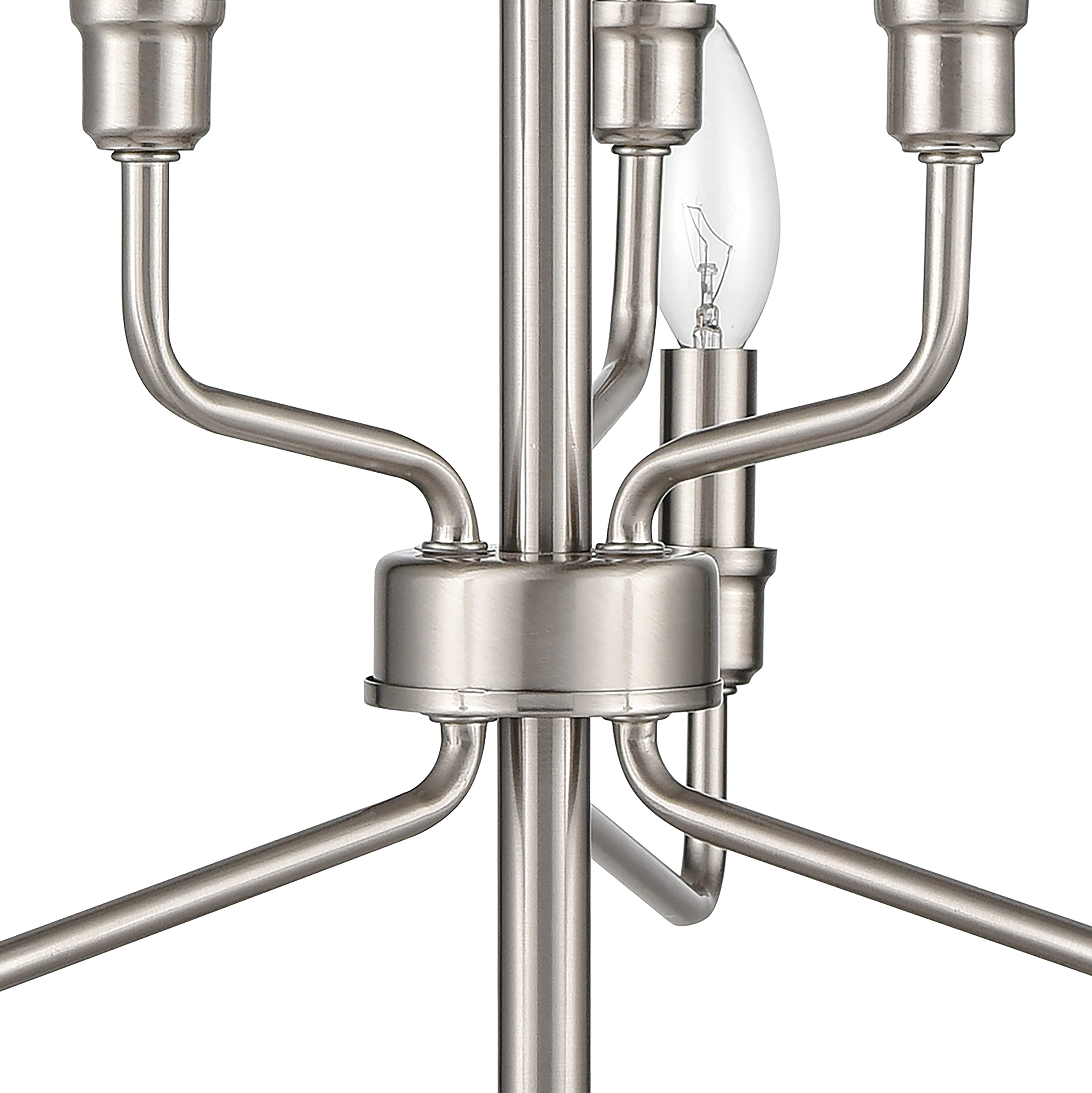 Elk Home Saginaw 6-Light Chandelier, Satin Nickel, 18-Inch Wide, Transitional Style