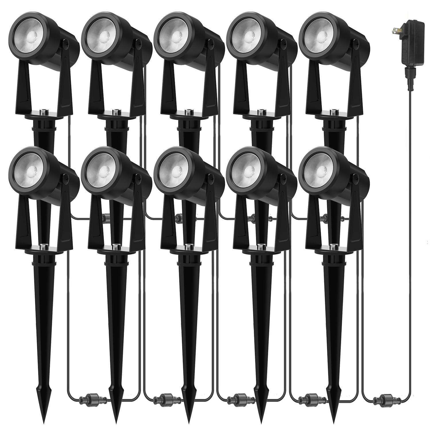 Banord LED Spot Lights, 10 Pack, Low Voltage, IP65 Waterproof, 2700K Warm White, Model BN-Spot-White-10P