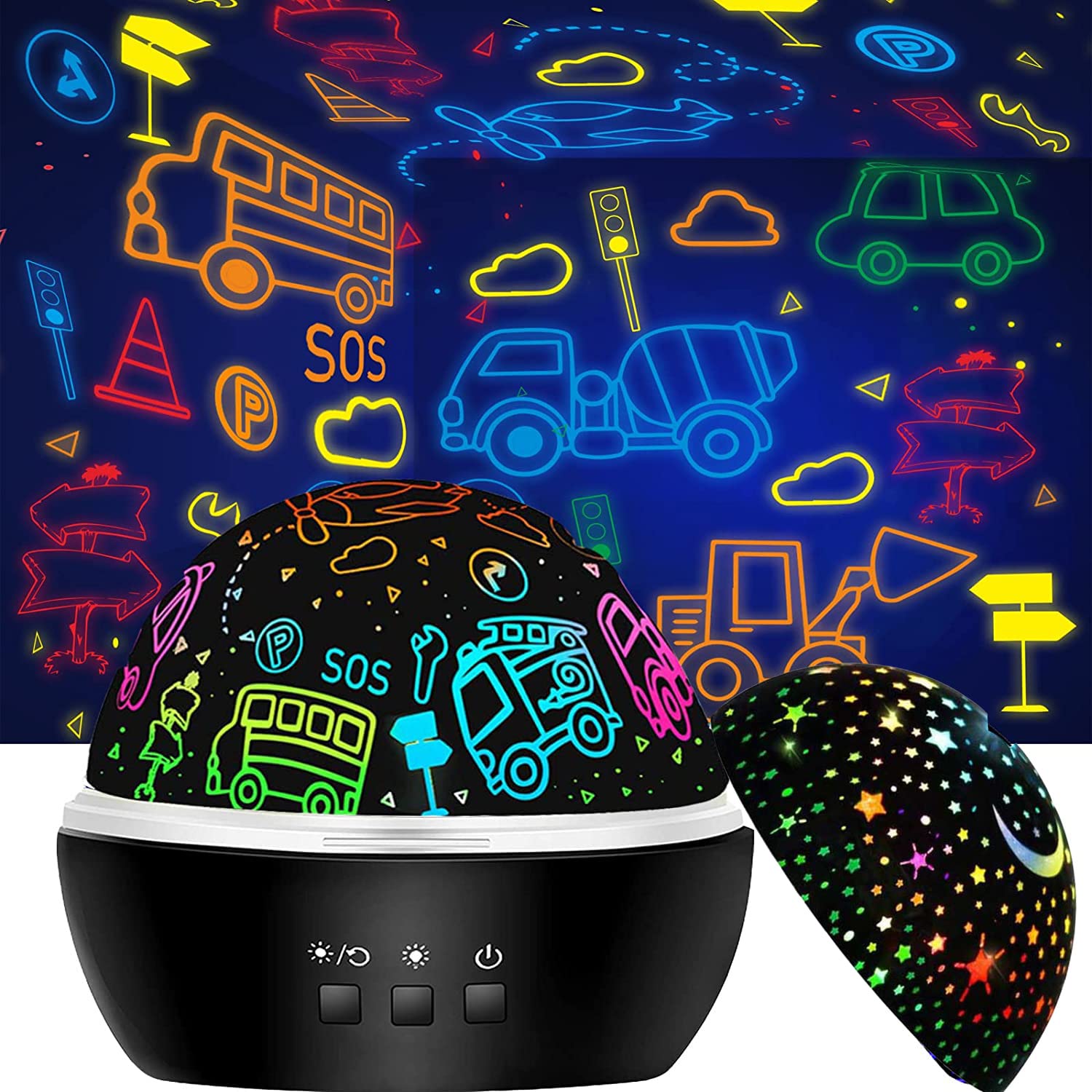Baby Night Light,Star Night Light Projector Cars Toys for Boys,Christmas Birthday Kids Gifts for 2-10 Year Olds Boys Nursery Chi