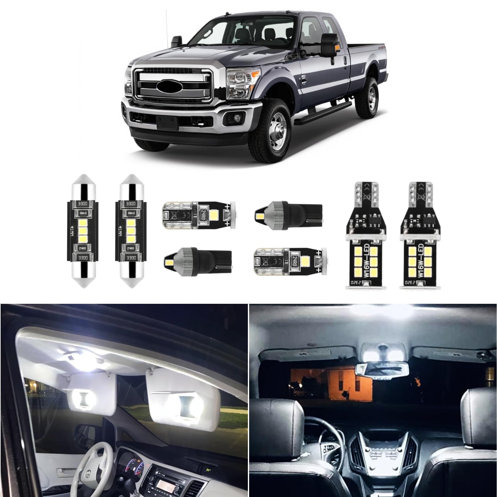 Easy Eagle Led 14Pcs F250 F350 Car Interior Lights: Super Bright Bulbs For 1999-2016 F-250 F-350 Super Duty 6000K White Led Lighting Package Kit Includes Light Accessories Install Tool