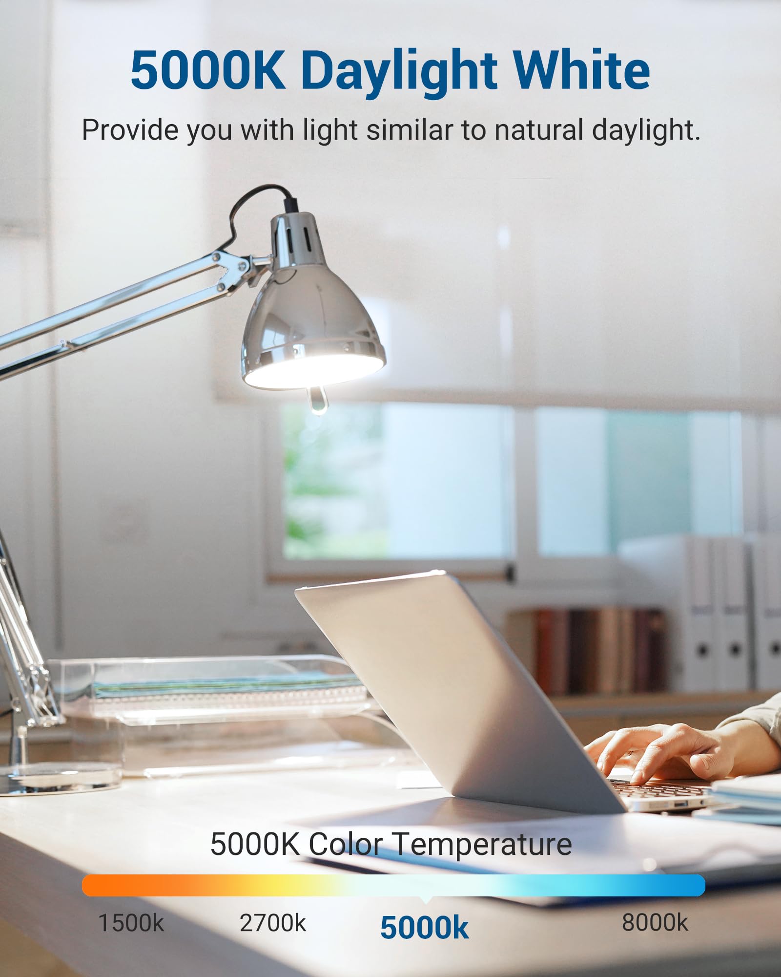 Dewenwils 4 Pack A19 Dimmable Led Light Bulbs, 800Lm, 5000K Daylight Light Bulbs, 9W(60W Equivalent) Led Bulb, E26 Base Light Bu