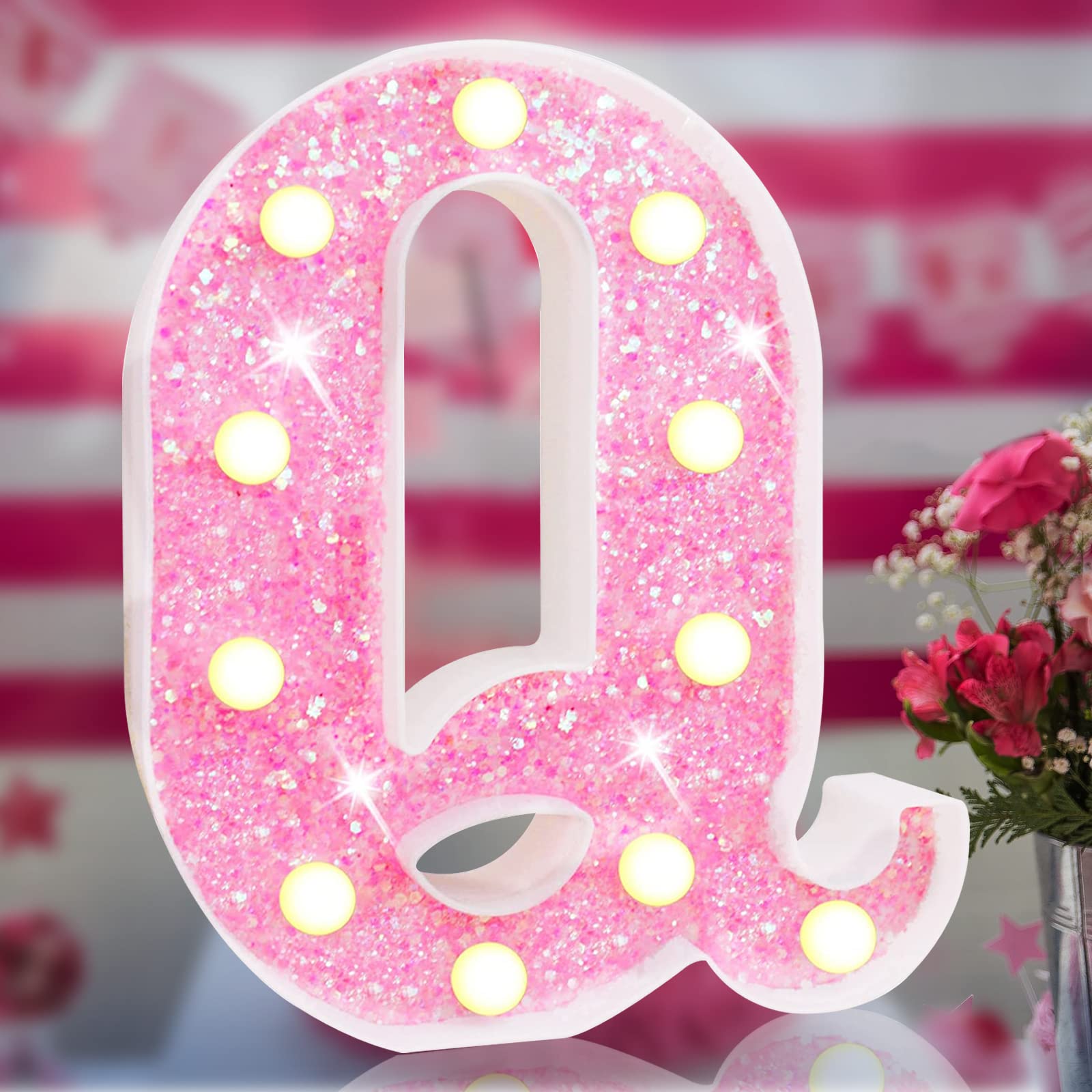 Elnsivo Pink Light Up Letters LED Marquee Sign for Bedroom, Party, Wedding, Christmas Decorations