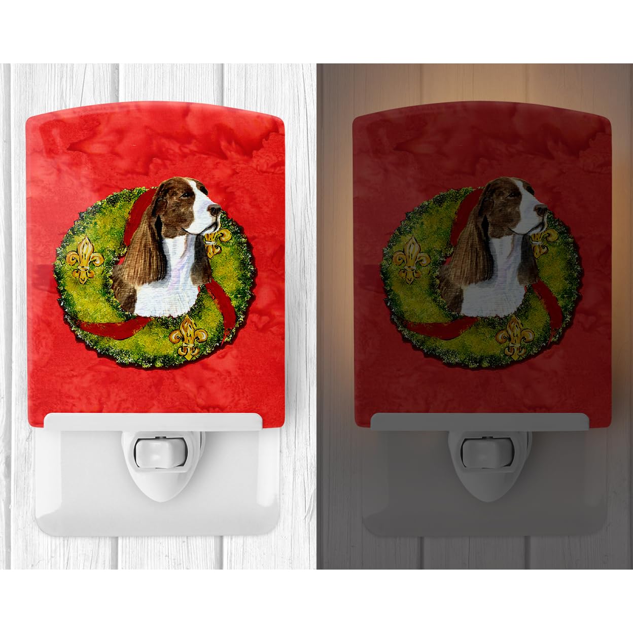 Carolines Treasures Ceramic Night Light Springer Spaniel Model SS4200CNL 6x4x3in Multicolor UL-Certified for Bedroom Bathroom Nursery