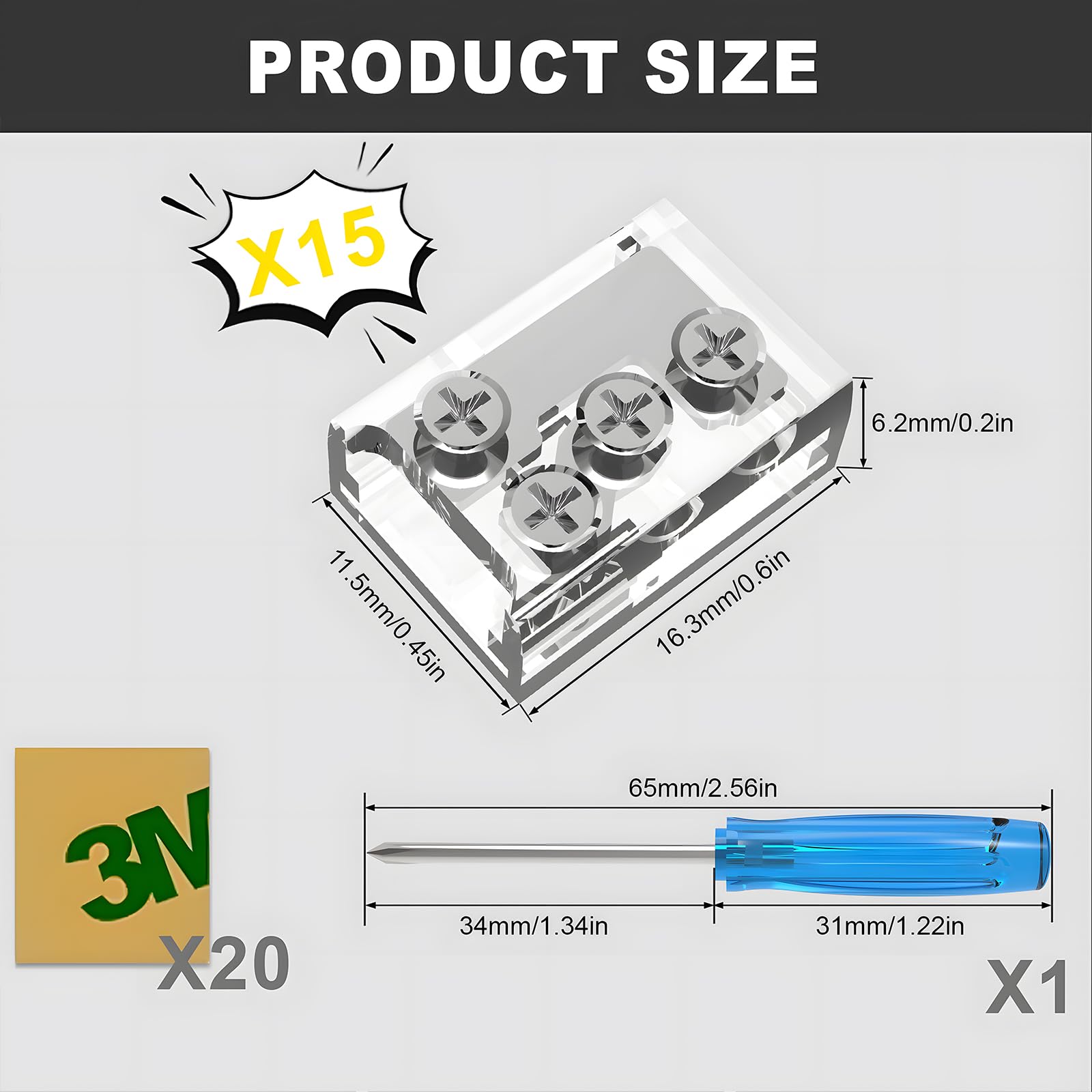 15 Pack 8Mm 2-Pin Led Strip Connectors, Solderless Led Corner Connector T & L Shape Gapless Transparent Tape Light Connectors Fo