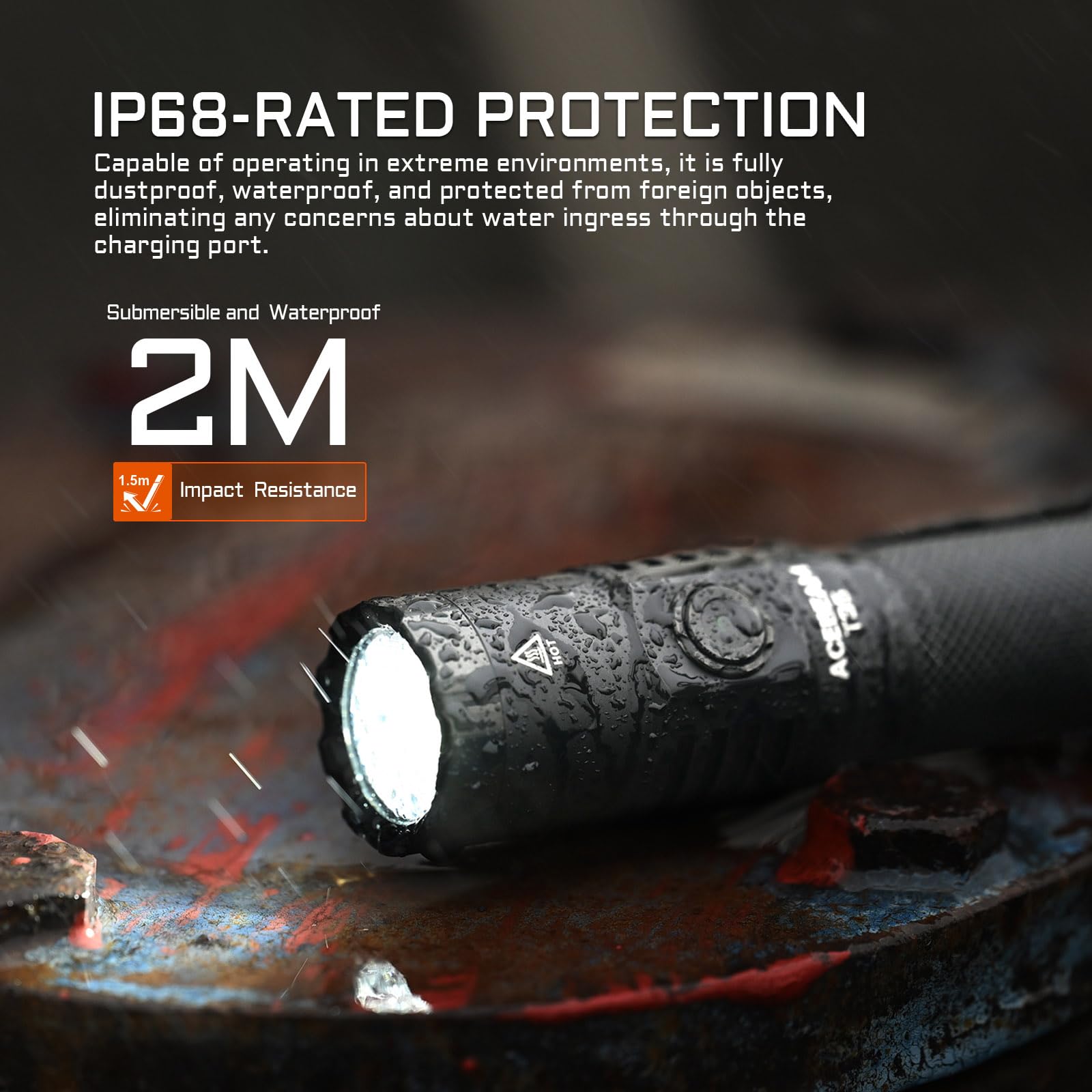 ACEBEAM T35 Tactical EDC Flashlight Gifts for Men, 1900 High Lumens Flashlight Rechargeable, Dual Switches Tactical Flashlight,