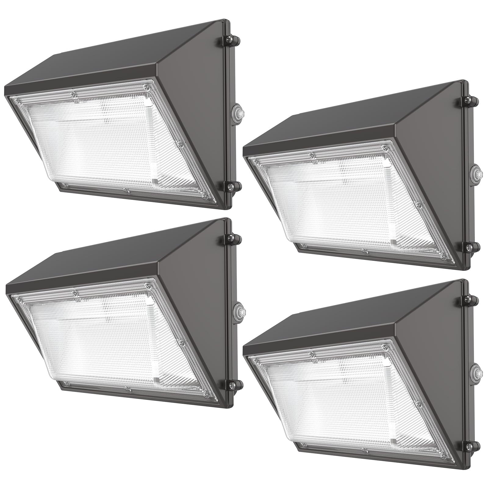 HYPERLITE LED Wall Pack Light 120W with Dusk-to-Dawn Photocell, Bronze, 4 Packs, ETL Listed, Ideal for Outdoor Security