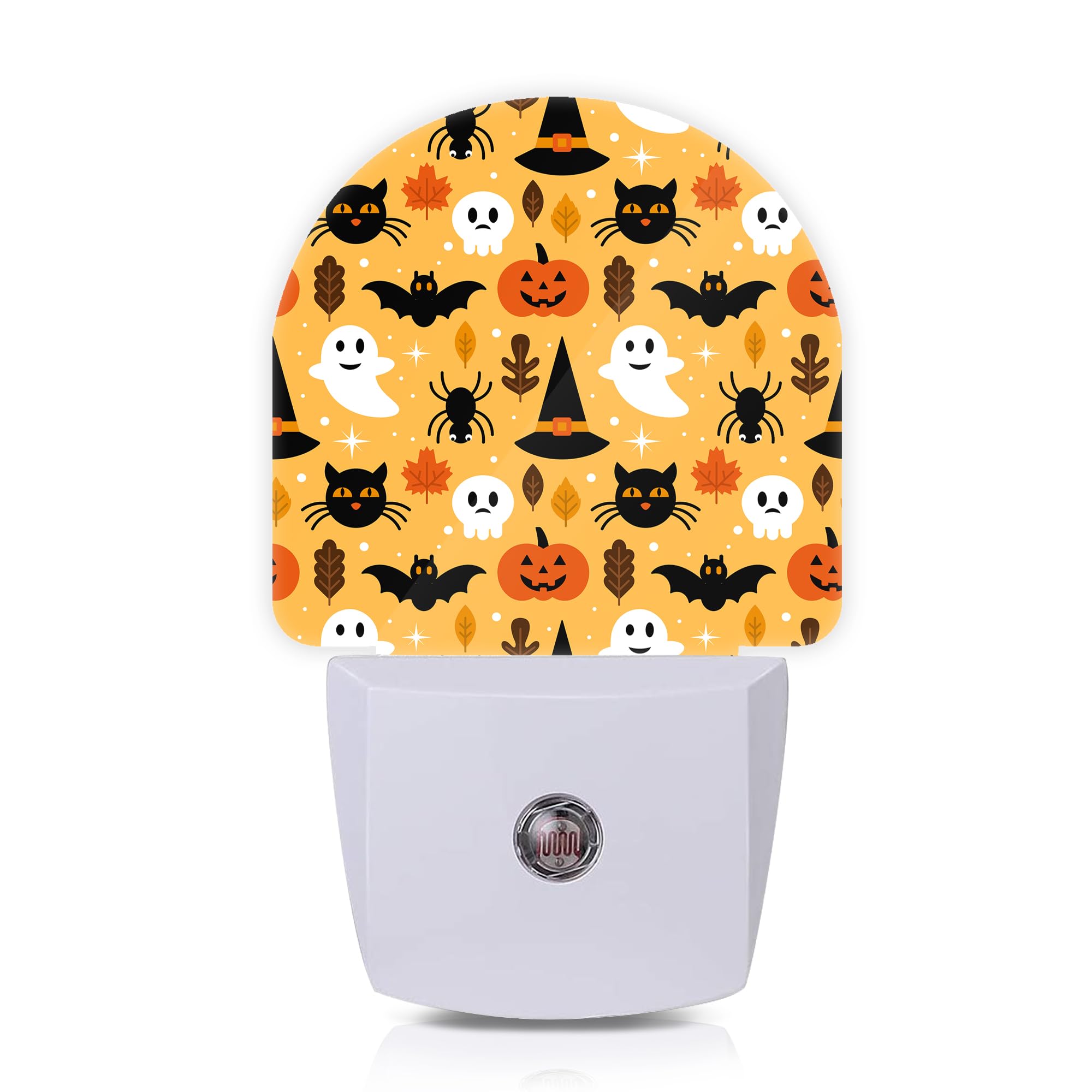 Axxitude Halloween Ghost Skull Pumpkin Cat Night Lights Plug Into Wall For Girls Boys Room,Night Light Led Lamp Dusk To Dawn Sensor Round Lamp For Bedroom Bathroom Hallway Home Wall Decor Nightlight