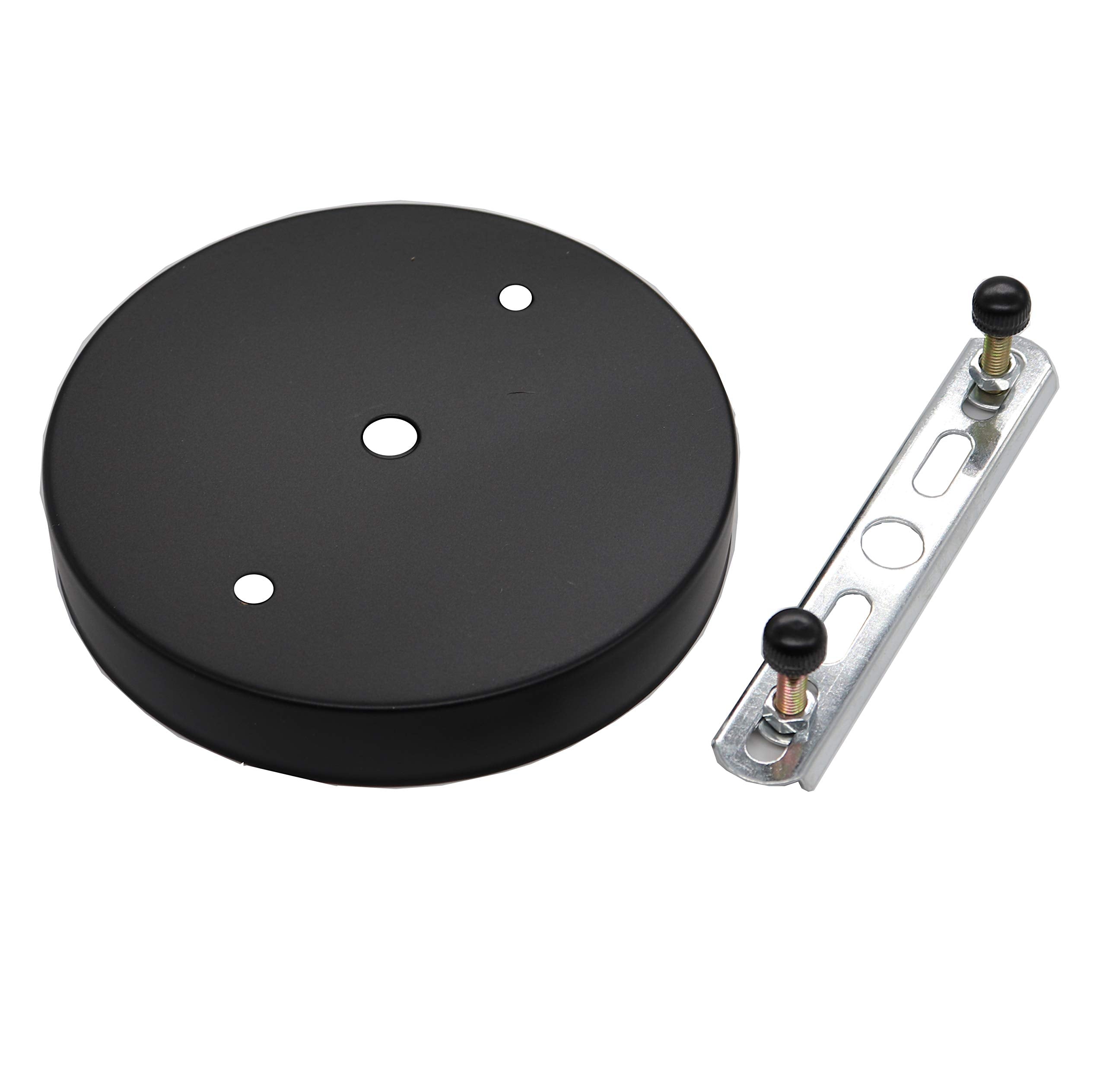 binifiMux Ceiling Canopy Kit, Black Iron Lamp Holder, 150mm Width, Pendant Light Accessories
