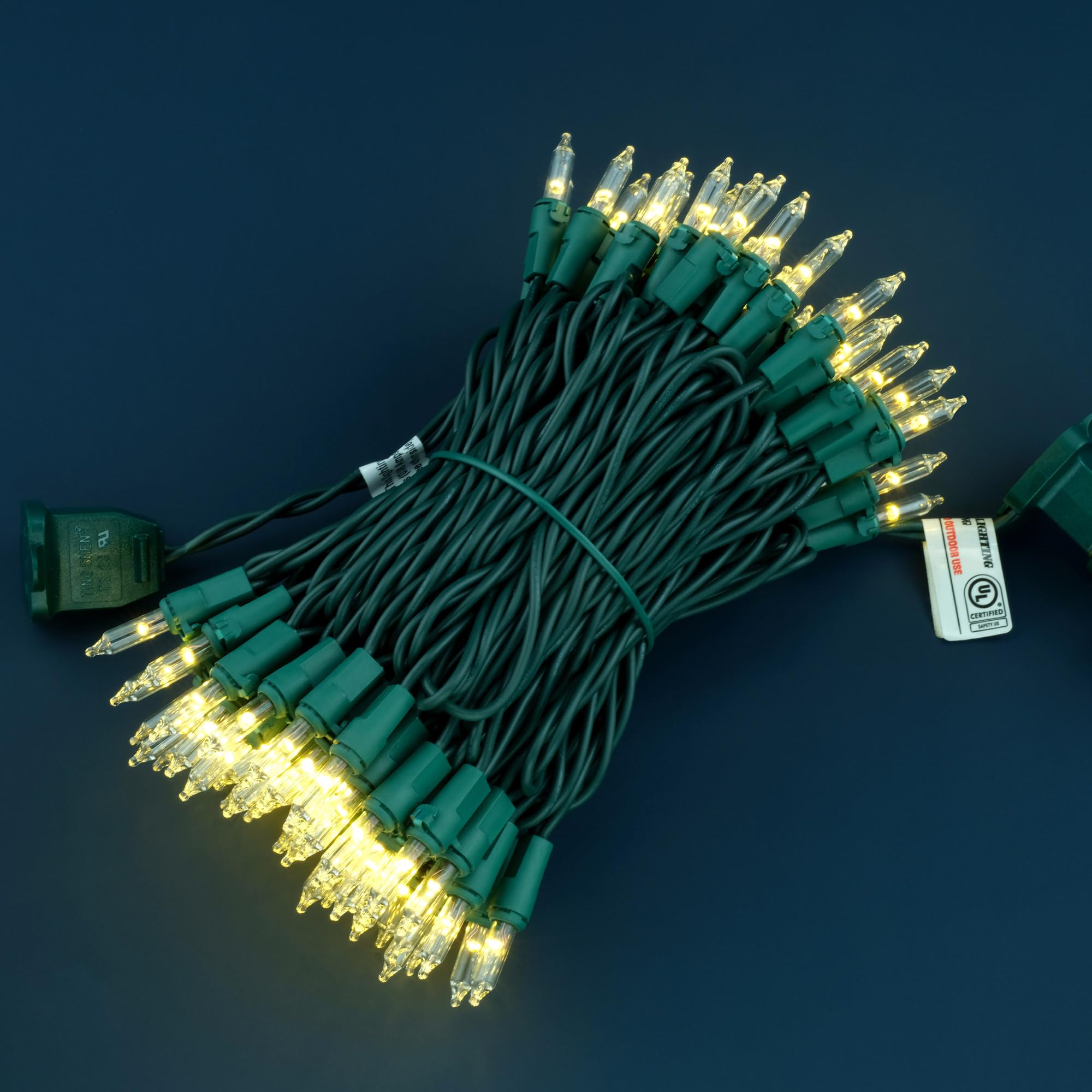 YULETIME Frosted White Christmas Lights, 200 Count, 66 Feet, UL Certified, Copper Wire, Model DDS-L-100E/2F, Pack of 2 Sets